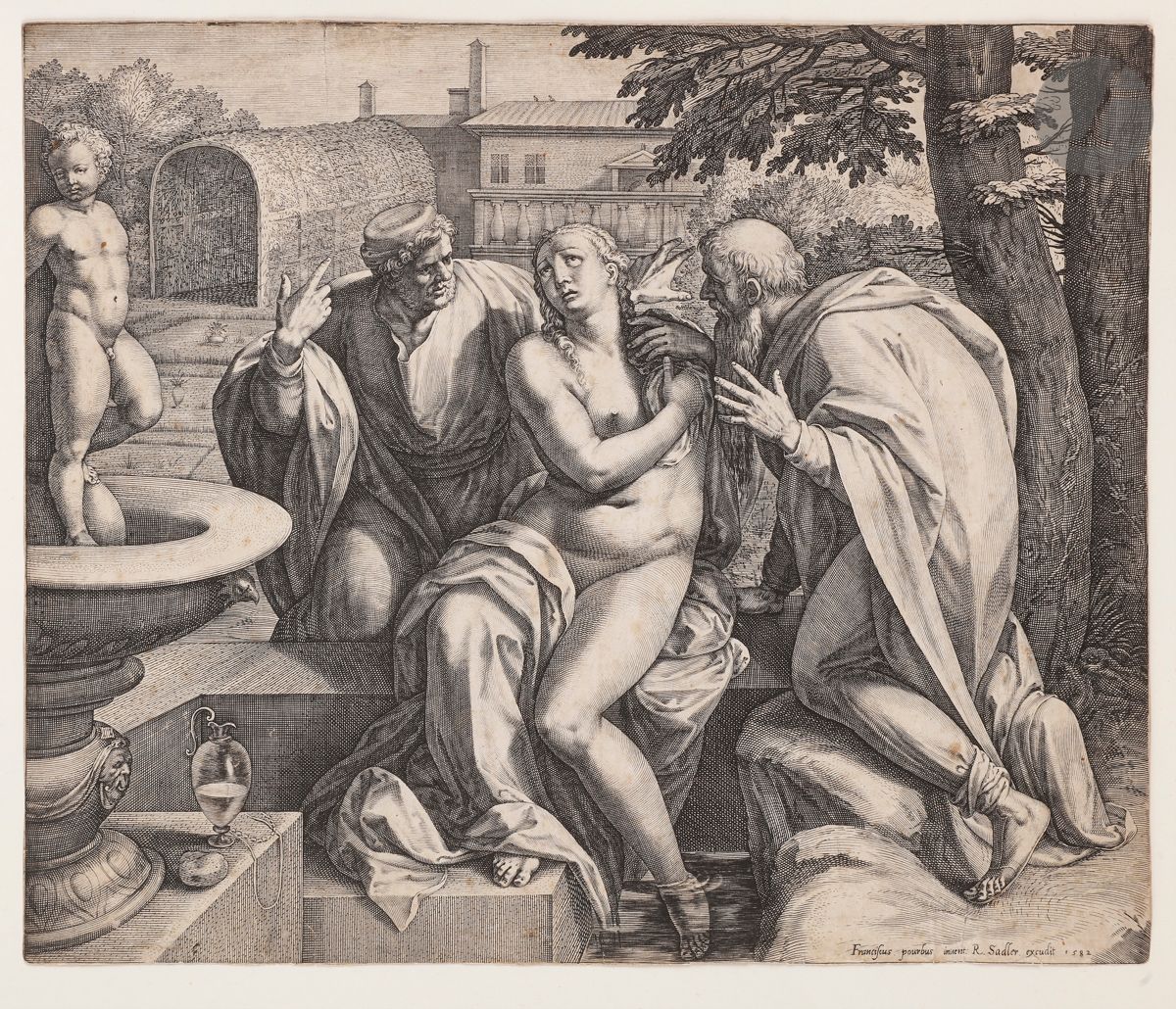 Null Rafael Sadeler I (c. 1560/61-c. 1628-32) 
Susana en el baño. 1582. Burin se&hellip;
