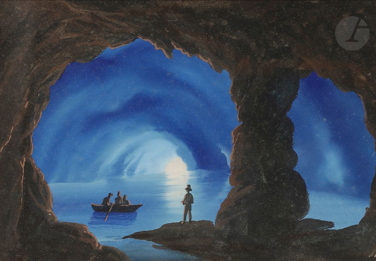 Null École NAPOLITAINE
Grotte de Capri
Gouache
11,5 x 17,5 cm