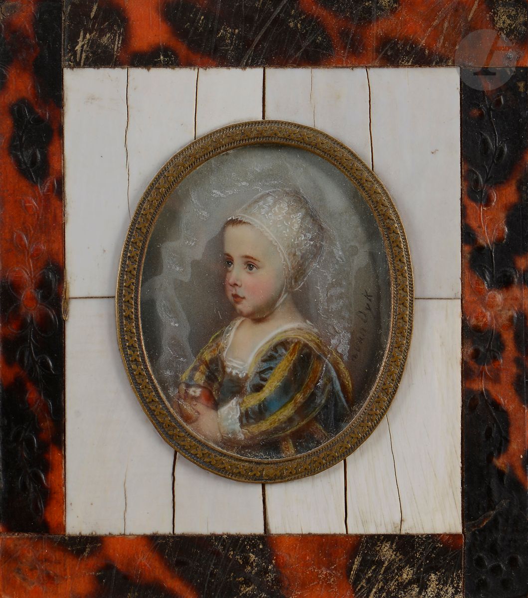 Null École FRANCAISE du XIXe siècle
Portrait de petite fille au bonnet
Miniature&hellip;