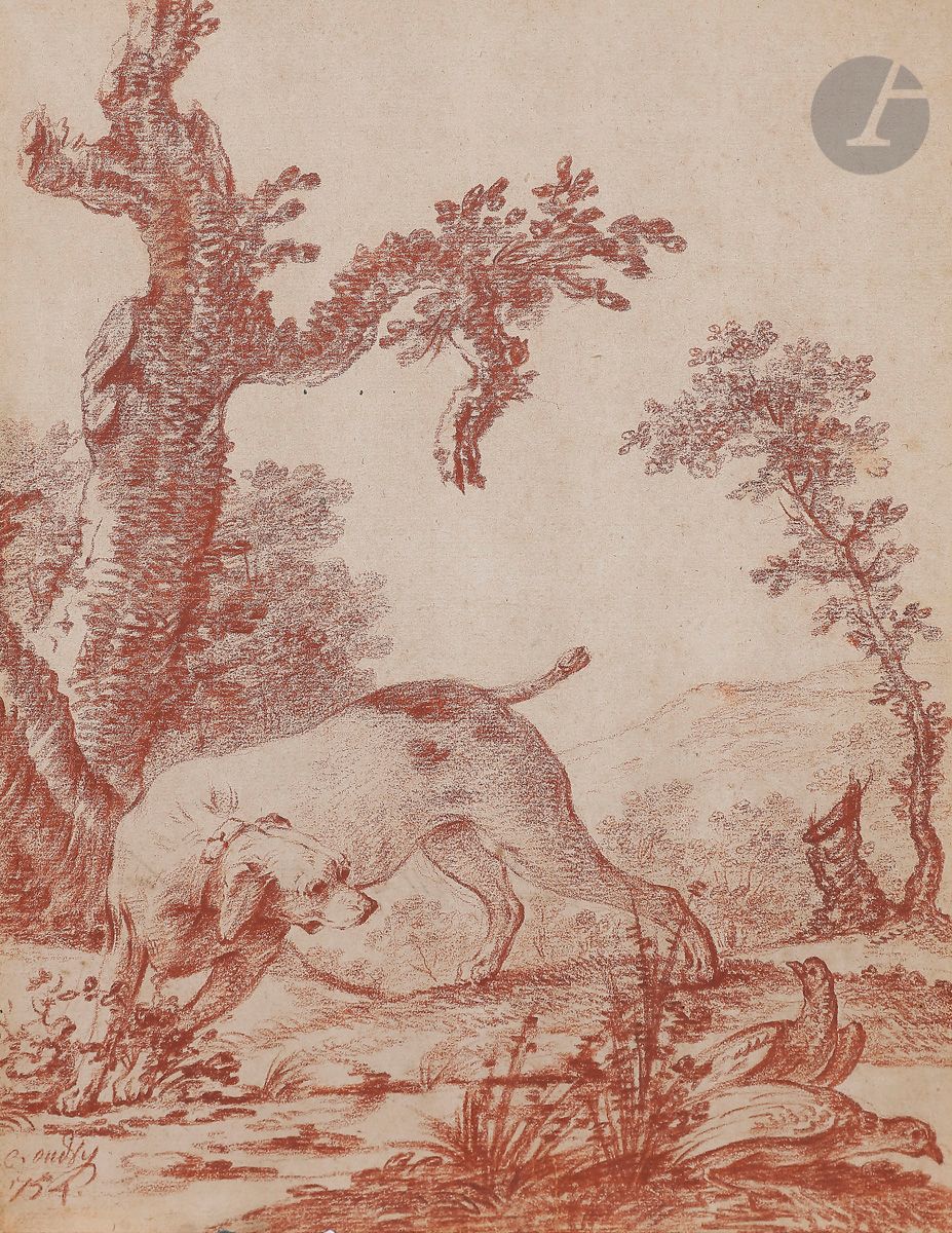 Null Jacques-Charles OUDRY (1720-1778)
Chien de chasse
Sanguine
Signée et datée &hellip;