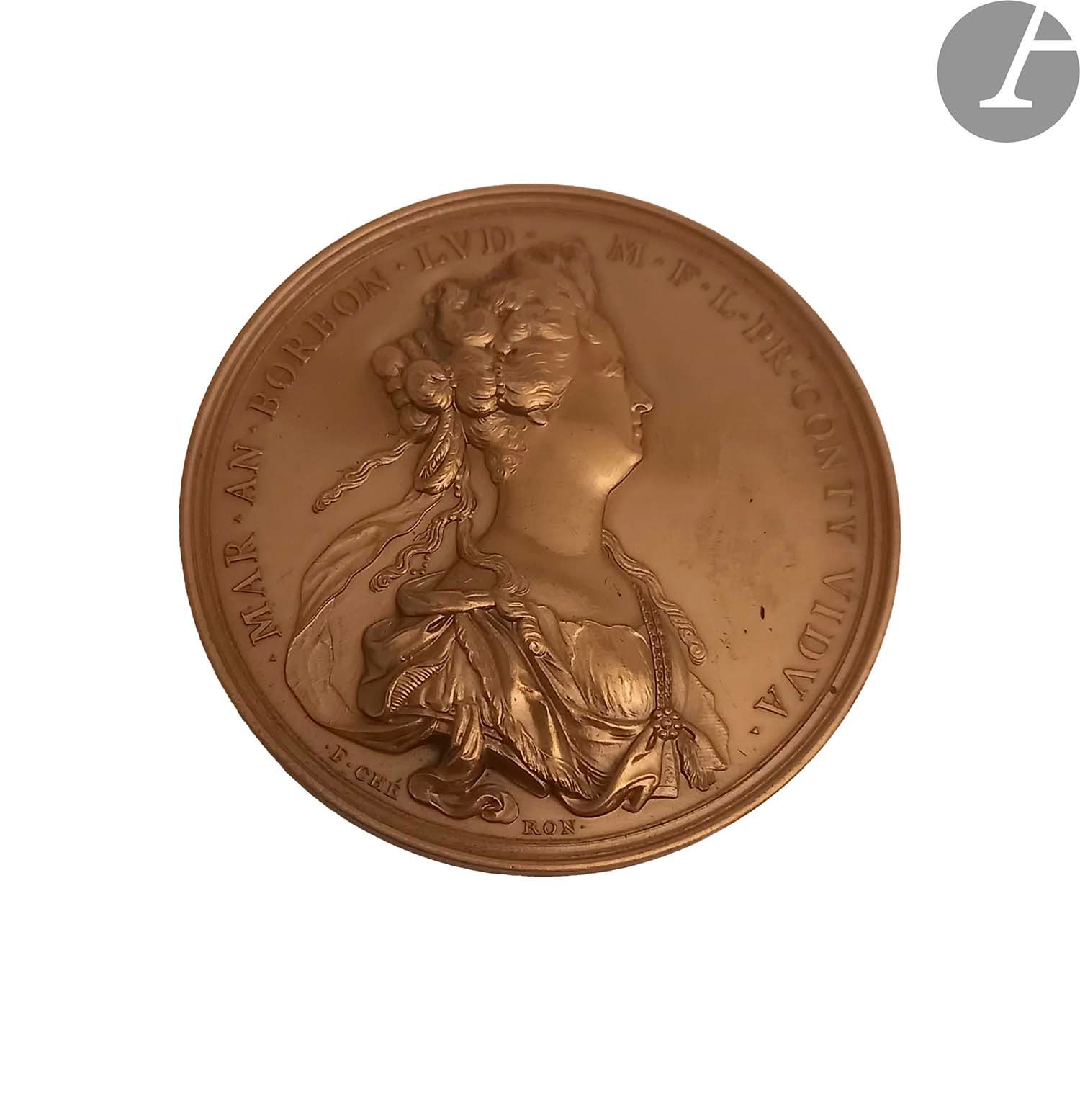 Null Bronze medal with the profile of the Princess of Conti by F. Cheron. 
Obver&hellip;