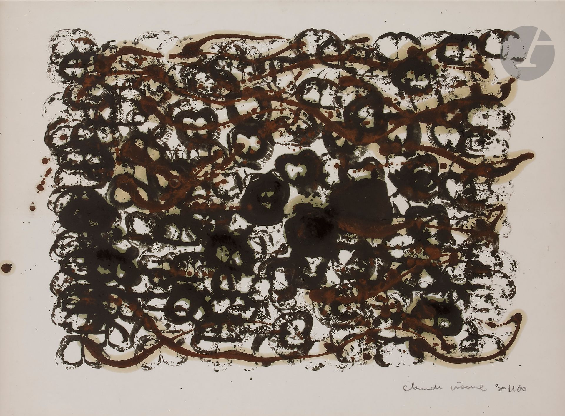 Null Claude VISEUX (1927-2008)
Composition, 1960
Encre et huile sur papier.
Sign&hellip;