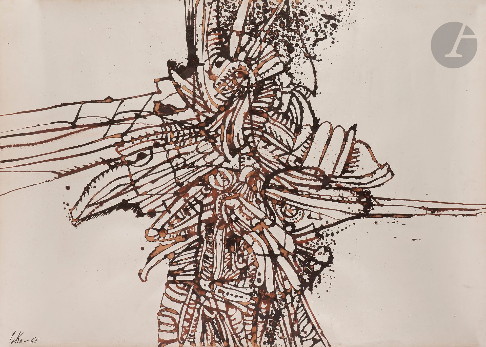 Null Victor LAKS (1924-2011
)Composition,
1965Sepia
ink
.
Signed and dated lower&hellip;