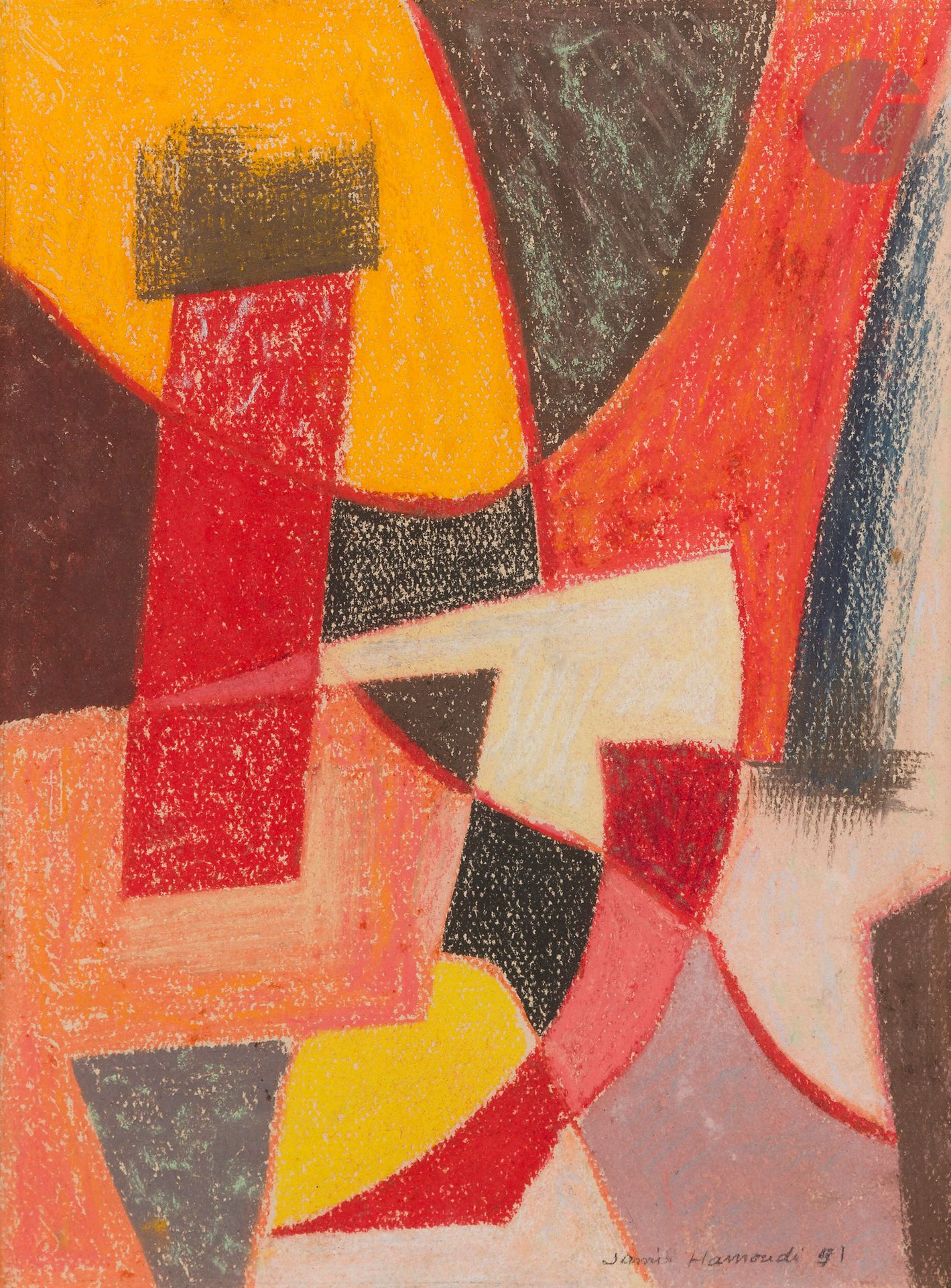 Null Jamil HAMOUDI [Iraqi] (1924-2003
)Composition, 1951Pastel
.
Signed and date&hellip;