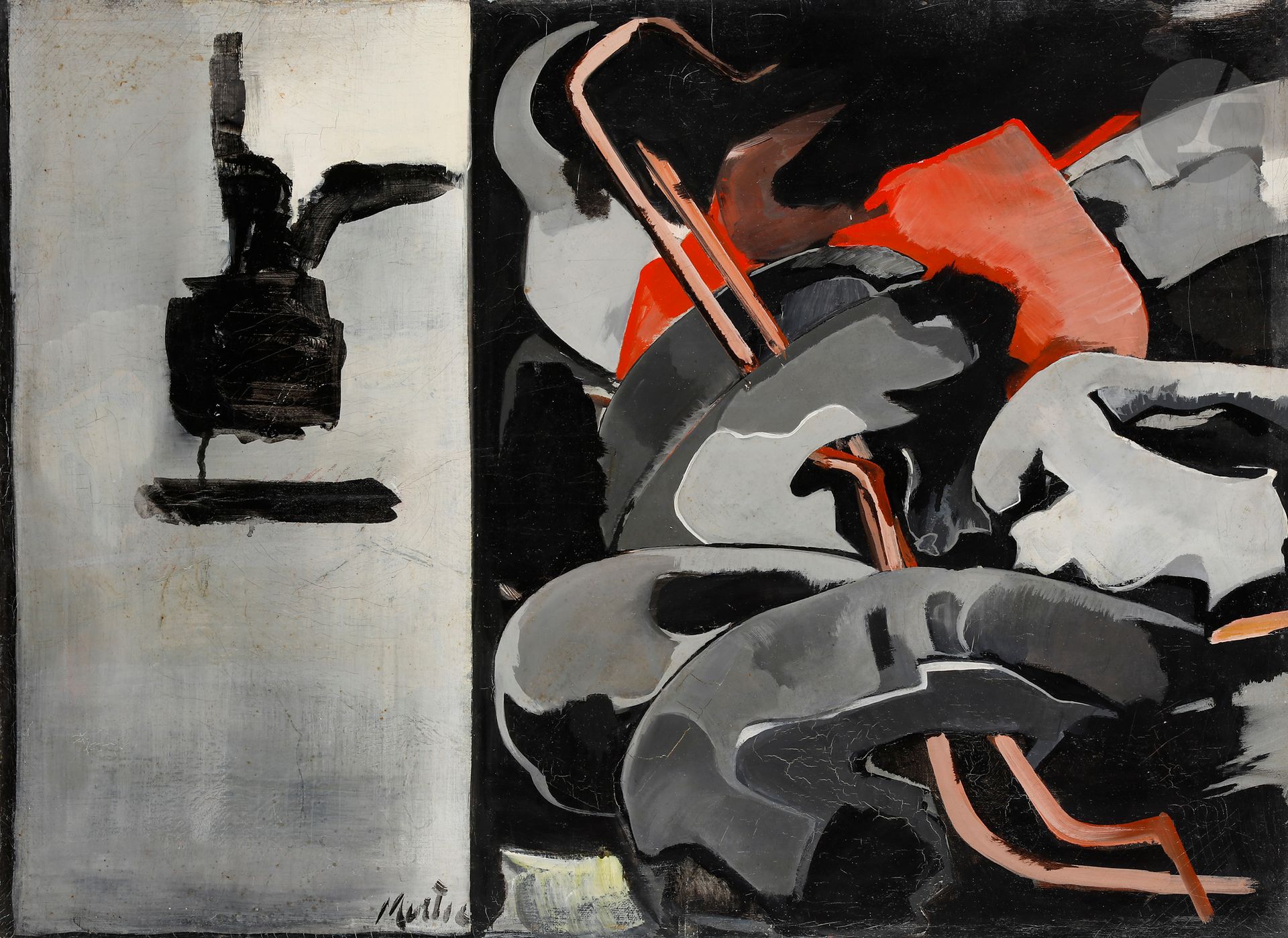 Null Edo MURTIC [克罗地亚] (1921-2004
)作品
布面油画。
左下方有签名。
(摩擦)。
50 x 70厘米