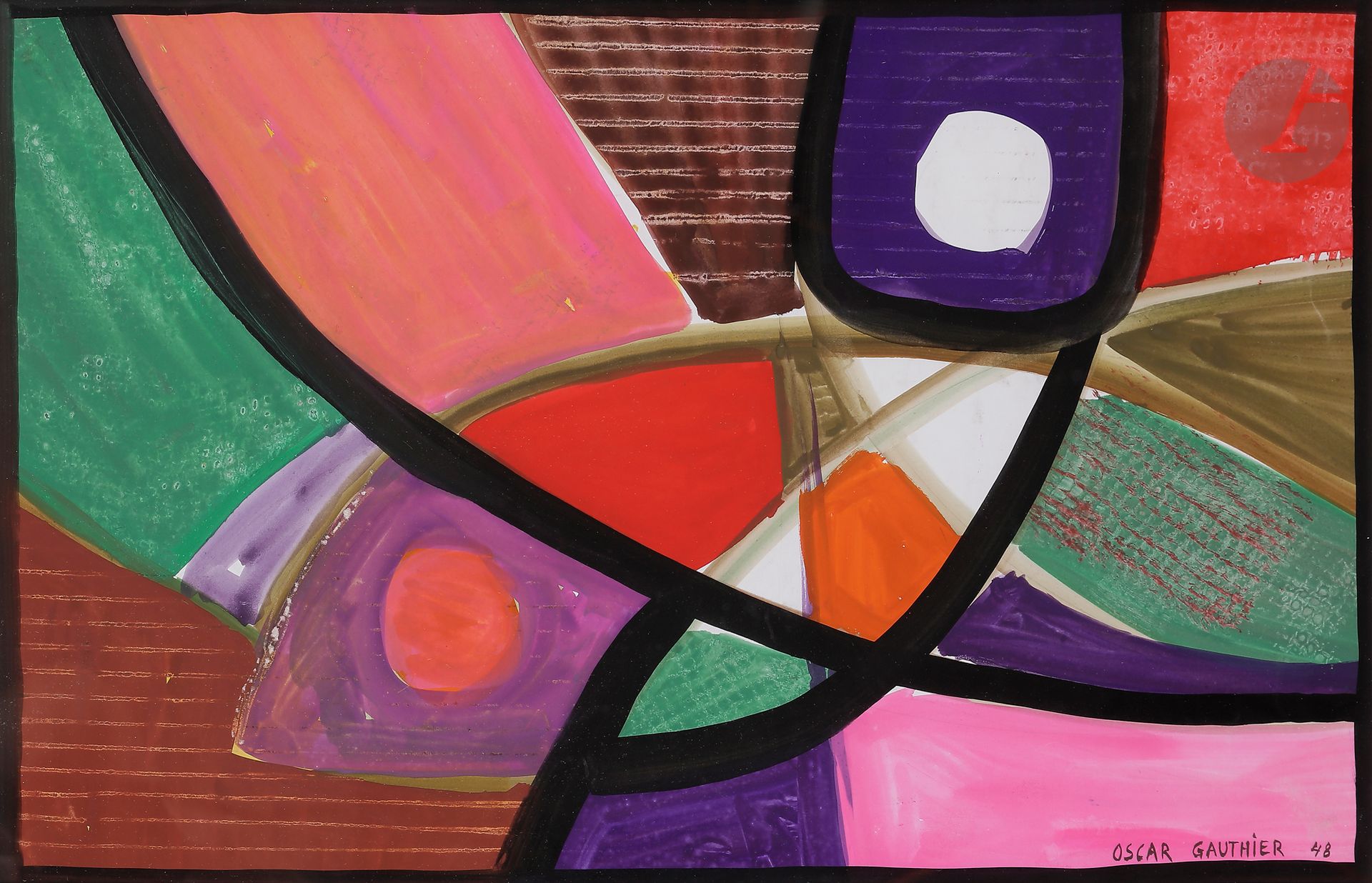 Null Oscar GAUTHIER (1921-2009)
Composition, 1948
Gouache.
Signée et datée en ba&hellip;