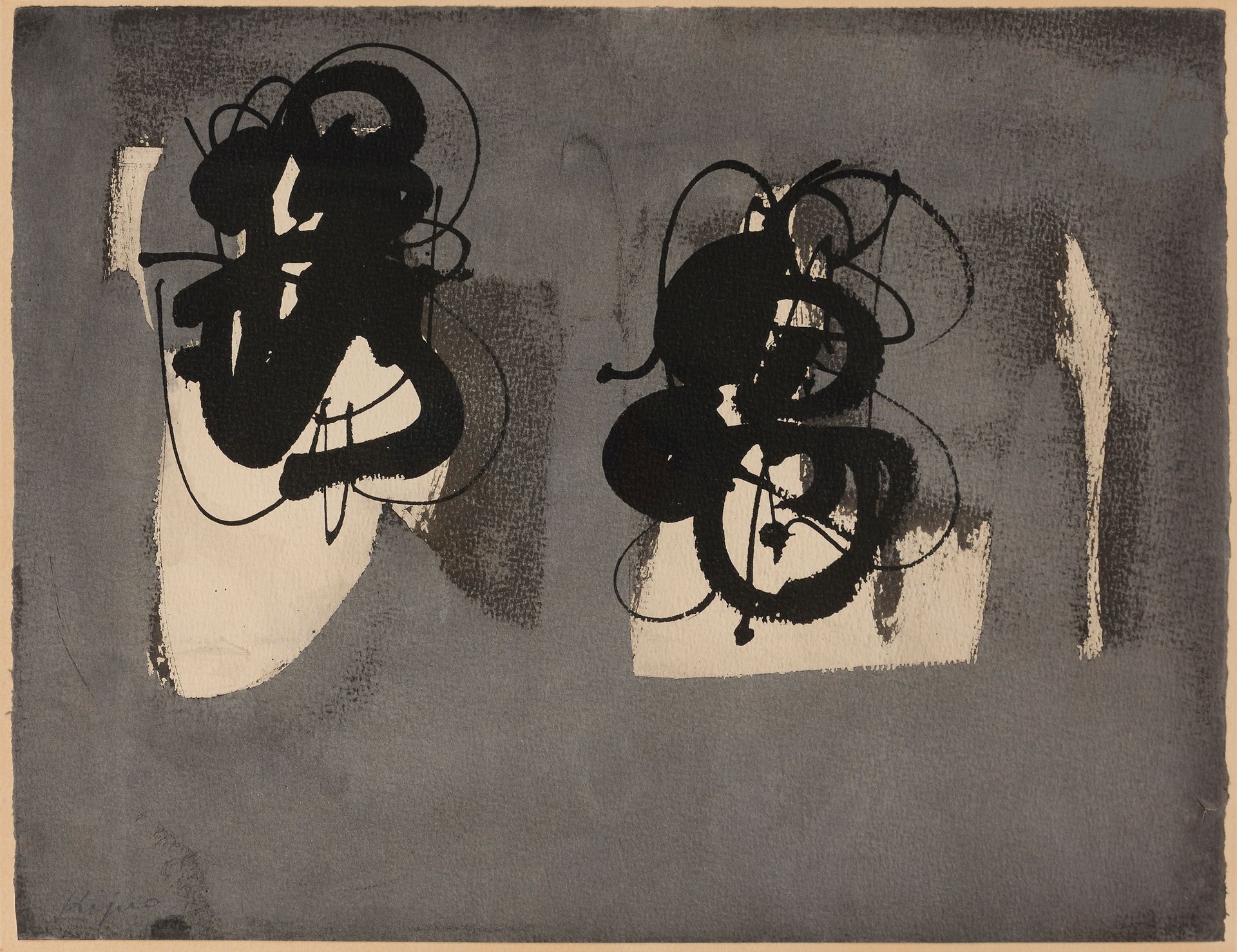 Null Ladislas KIJNO (1921-2012
)作品，约
1962年2月纸上混合
媒体
。
左下角有签名。
24.5 x 33 cm这幅

作品&hellip;