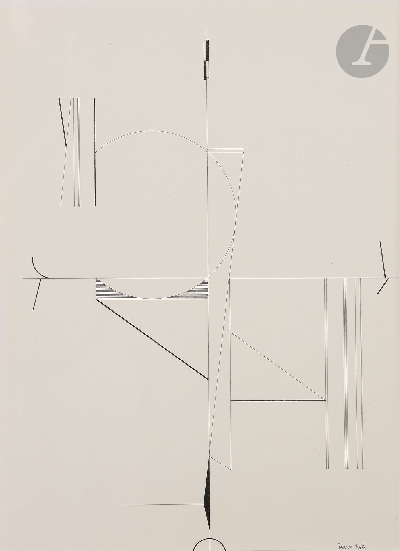 Null Jean RETS (1910-1998
)Geometric composition, 1980Ink
.
Signed lower right.
&hellip;