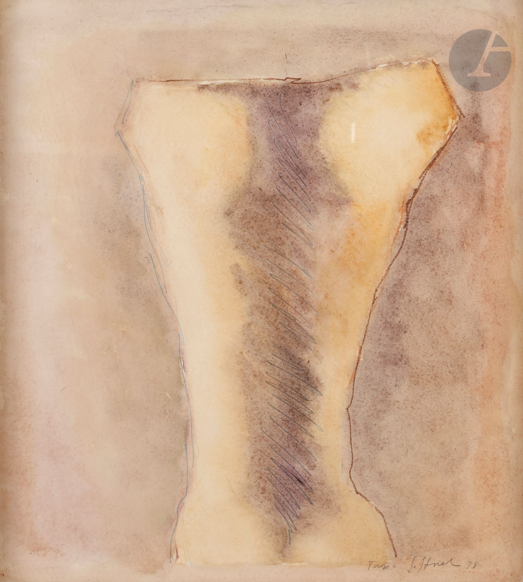 Null Sergio STOREL [意大利] (1926-2017
)裸体背部-躯干1
支

油性铅笔-1支铅笔线条的水彩画。
签名。
48.5 x 30.&hellip;