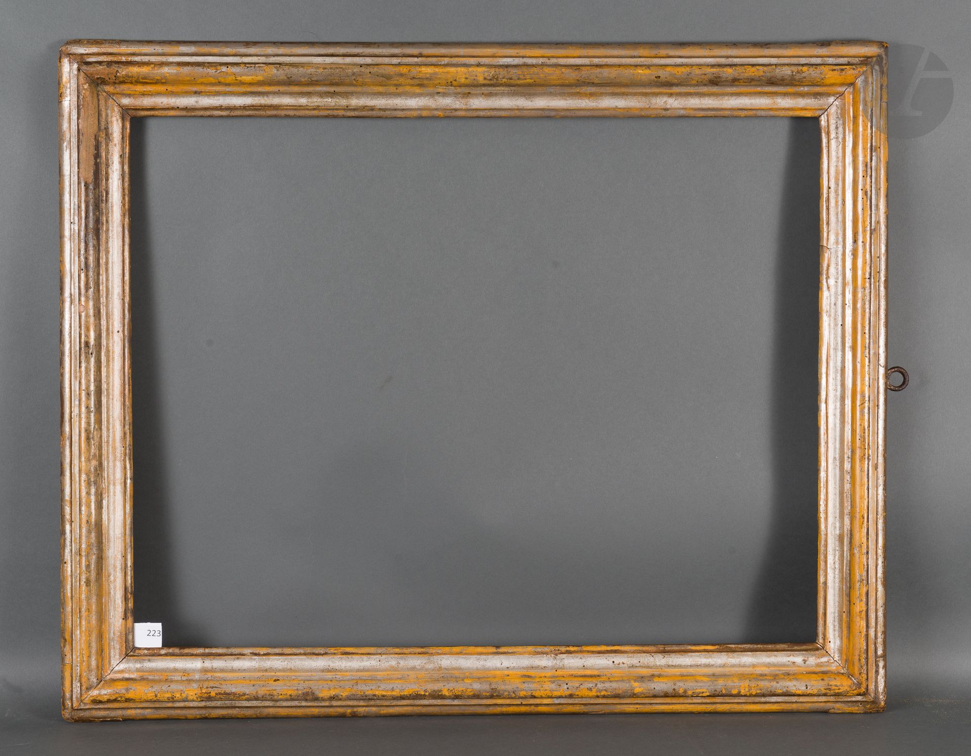 Null Frame with reversed profile in molded and silvered wood. Italy 17th century&hellip;