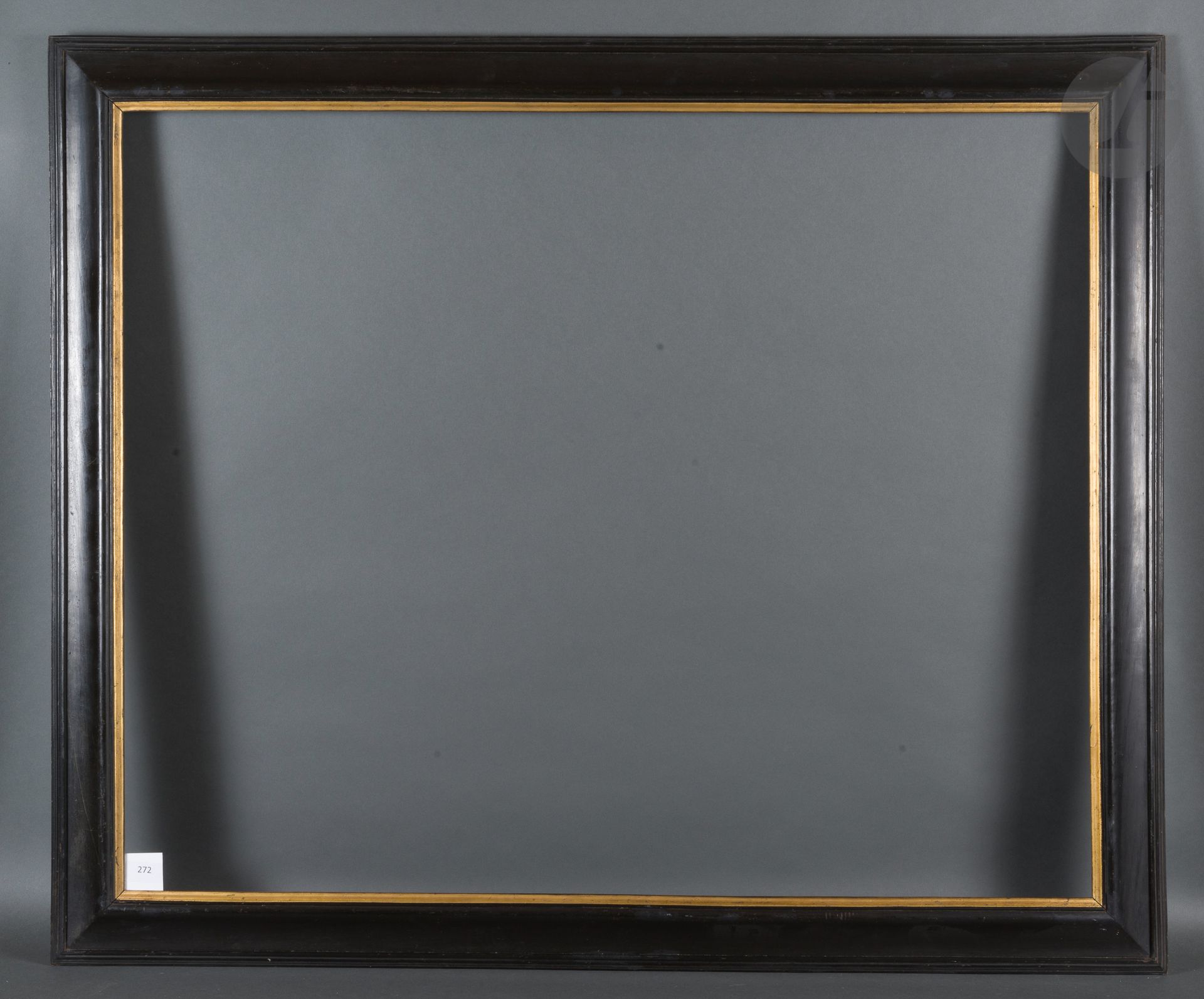 Null Frame with reversed profile in blackened pearwood with gilded view. 19th ce&hellip;
