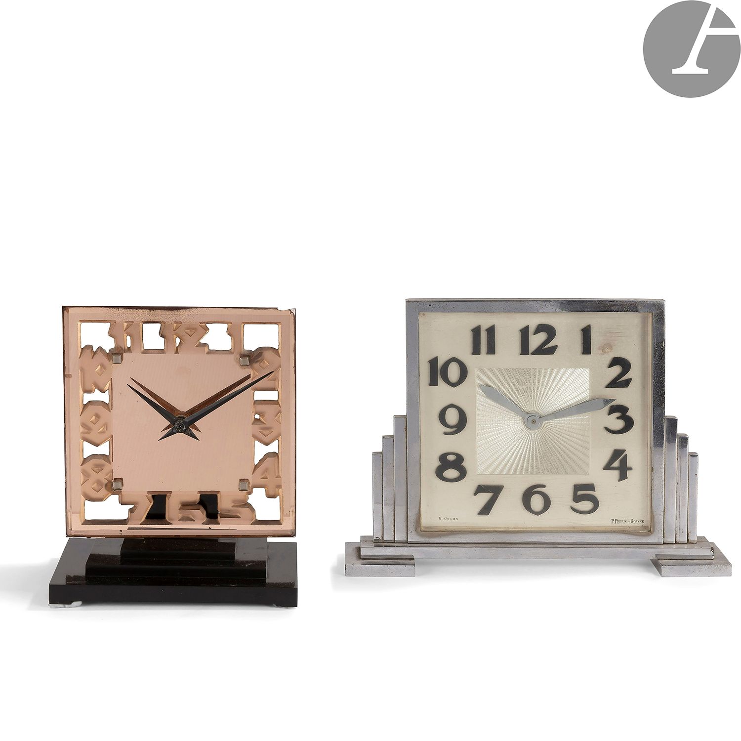 Null 
ATO--由Léon Hatot（1883-1953）创立的房子--Georges Terzian收藏品



表钟。方形表盘为粉色镜面玻璃；阿拉伯&hellip;