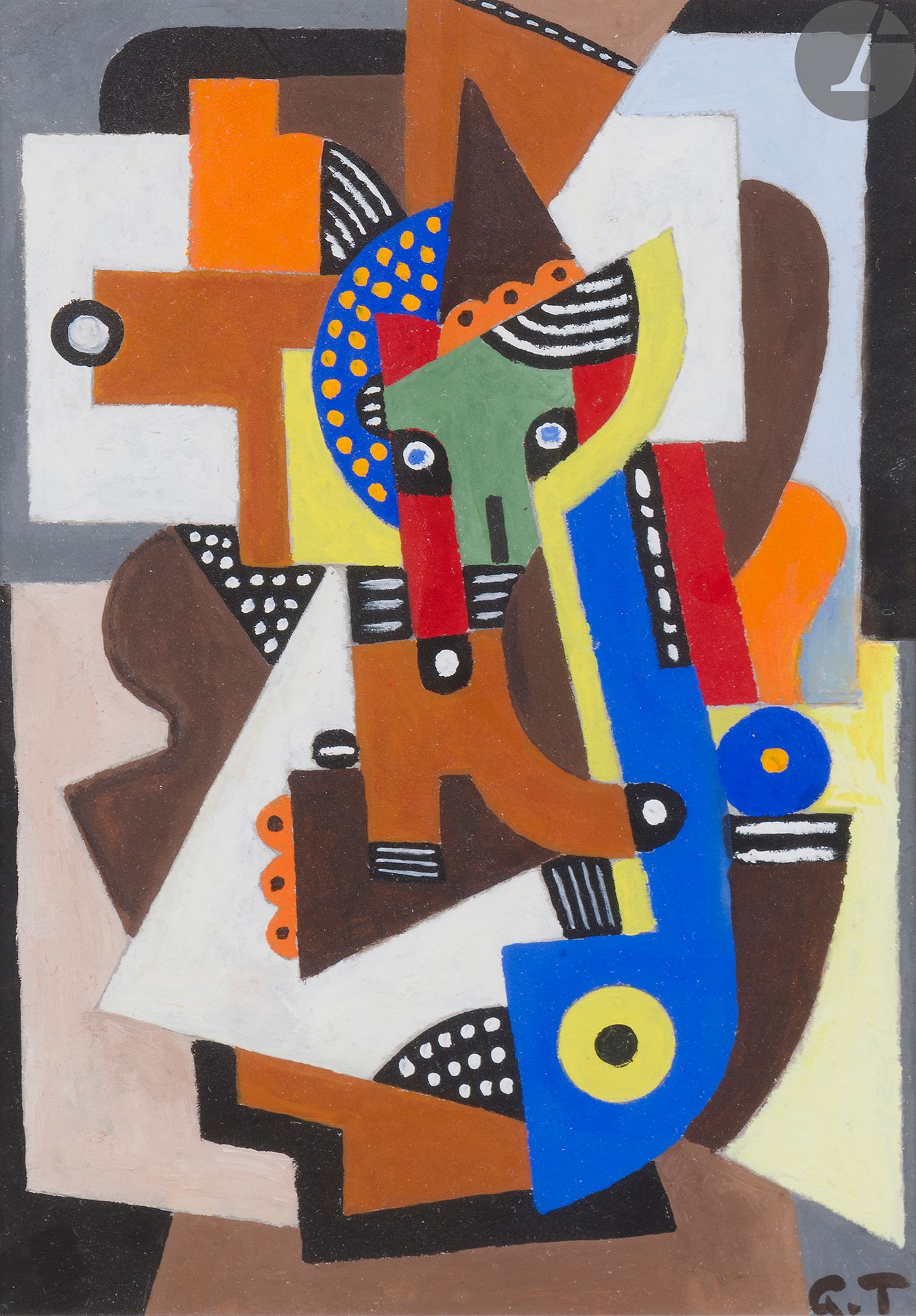 Null GEORGES TERZIAN (1939-2021) 
Composizione, 2015Gouache
.
Monogramma in bass&hellip;