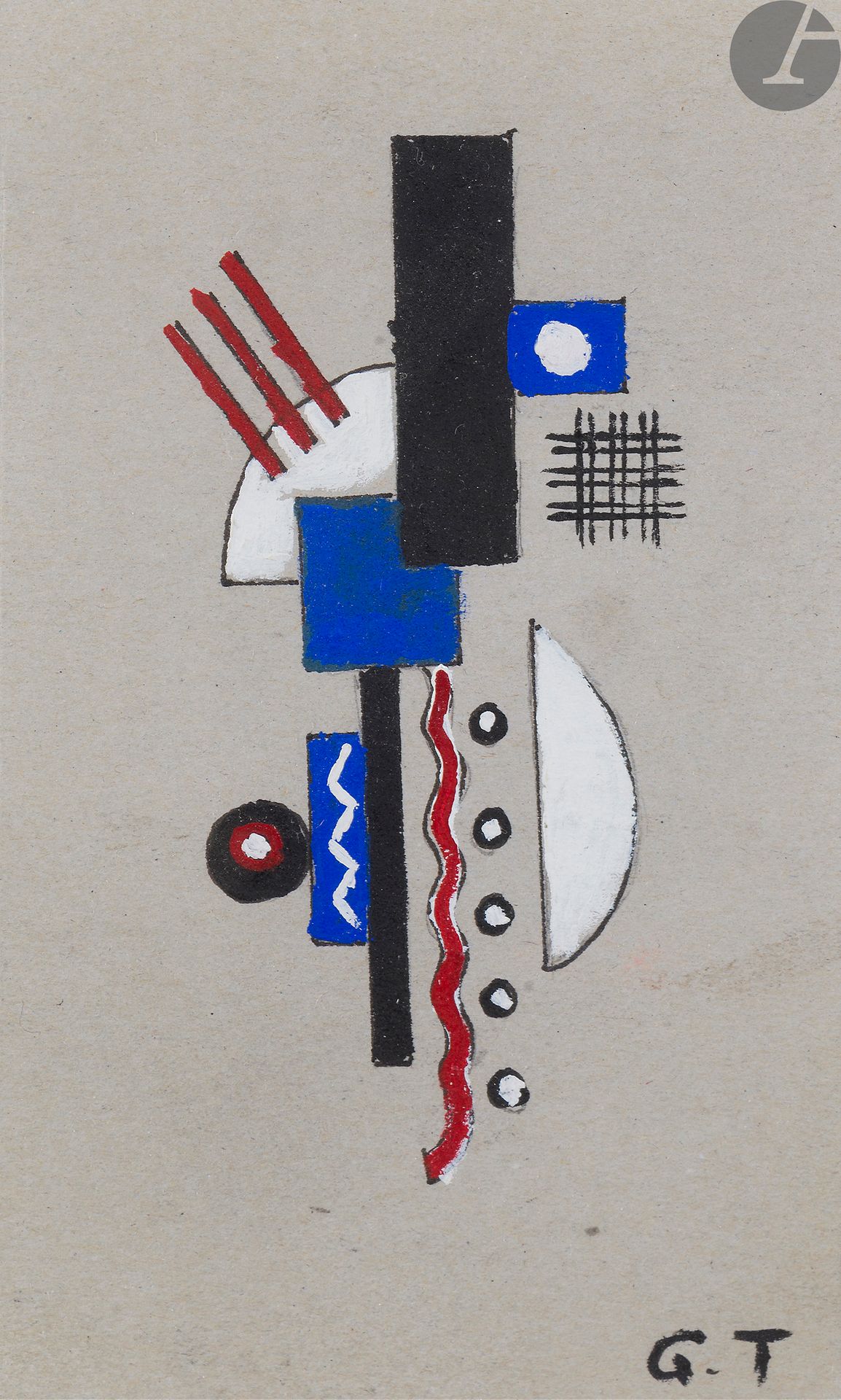 Null GEORGES TERZIAN (1939-2021) 
Composizione, 2014 
Gouache. 
Monogramma in ba&hellip;