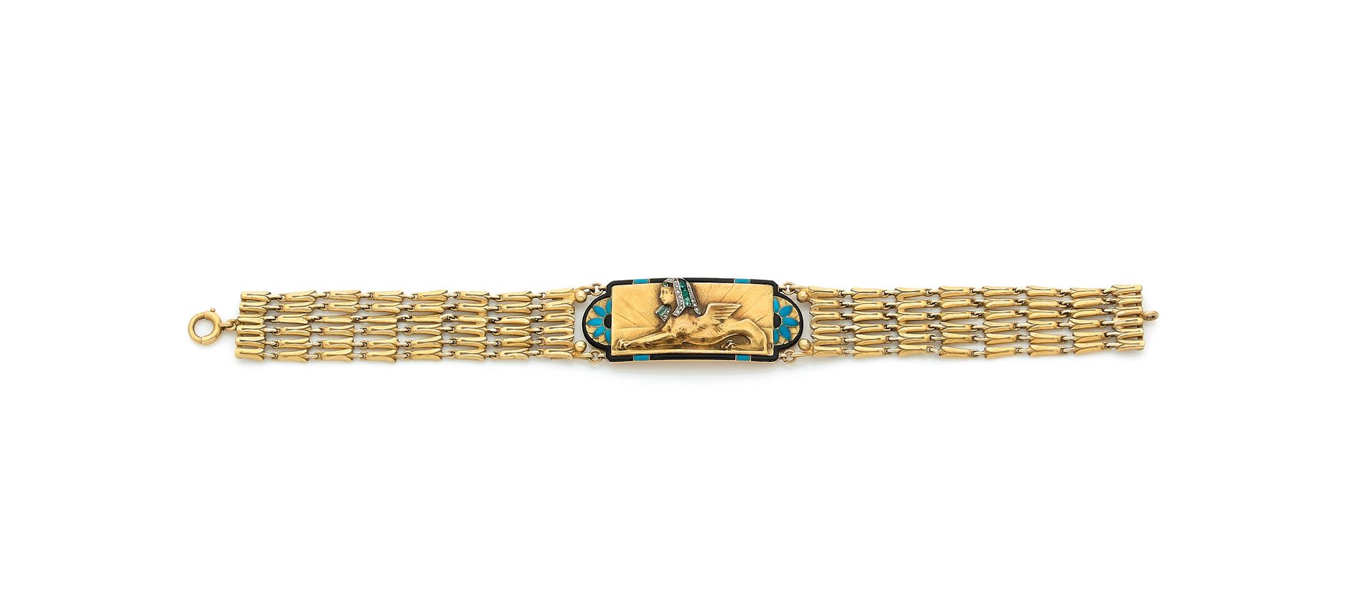 Null CARTIER - Special
Order18K (750) gold dog
necklace
, adorned with a carved &hellip;