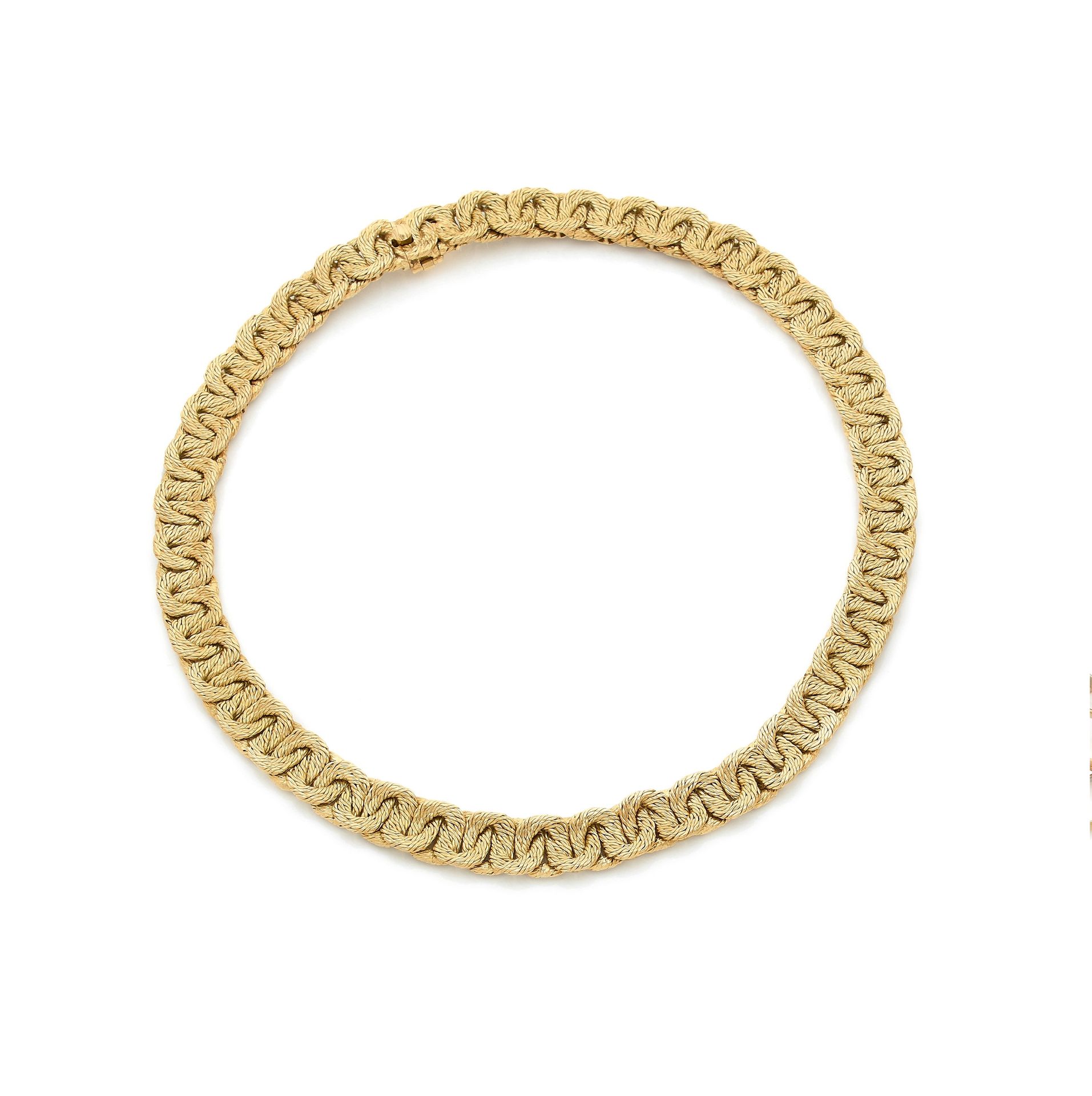 Null GEORGES LENFANT
Collier en or 18K (750) texturé, articulé de maillons ovale&hellip;