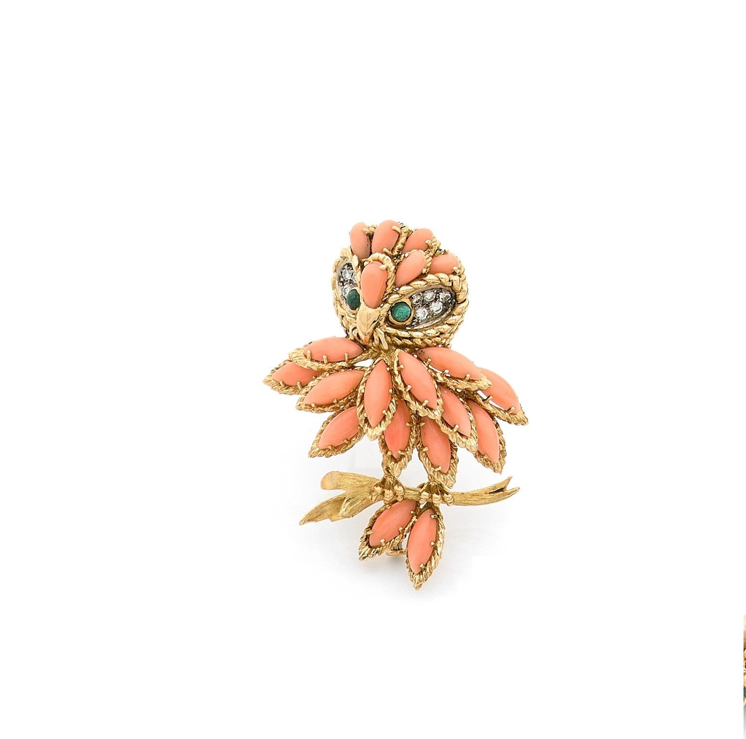 Null VAN CLEEF & ARPELSBrooch-clip
in 18K (750) gold representing a bird perched&hellip;