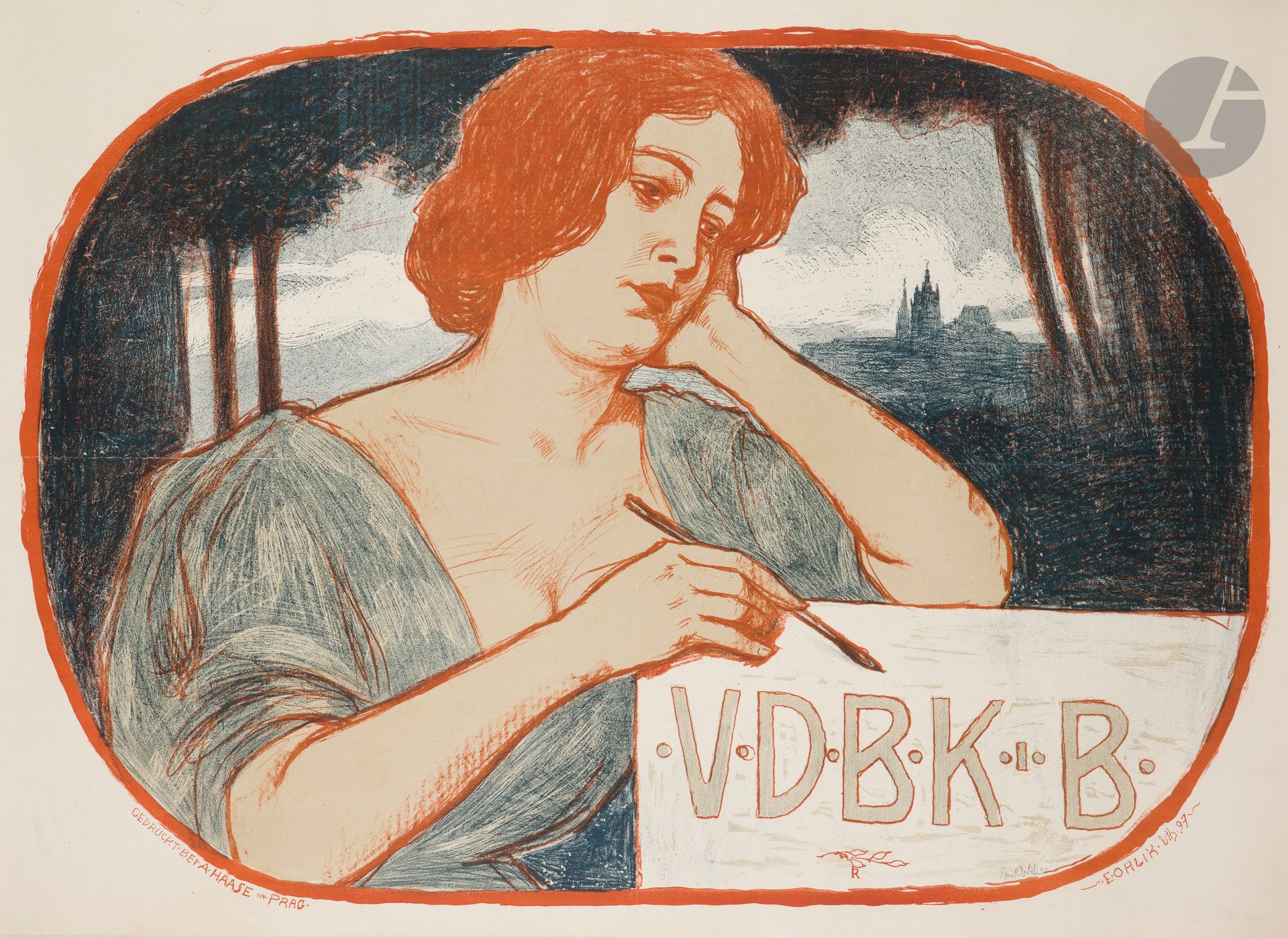 Null Emil ORLIK (1870-1932
)V.D.B.K.-B., 1897Chromolithographie
. Bespannt.
Imp.&hellip;