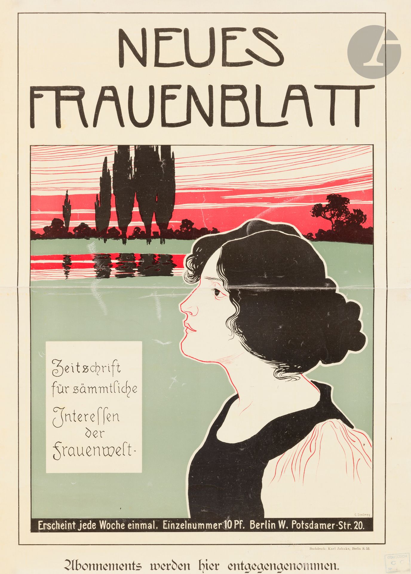 Null C. SCHUTTE (XIXe-XXe siècle)
Neues Frauenblatt, vers 1897
Chromolithographi&hellip;