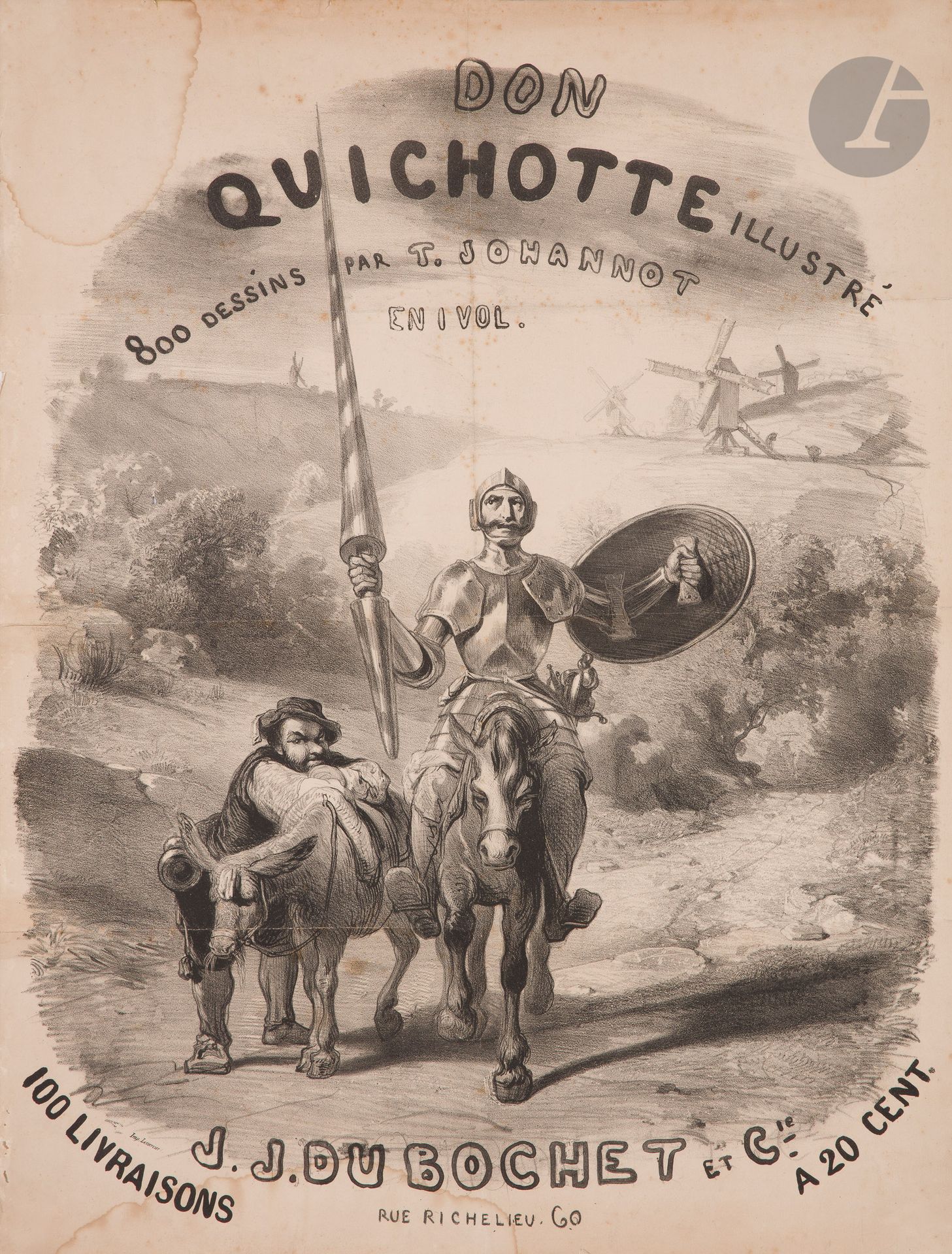 Null Tony JOHANNOT (1803-1852)
Don Quichotte, 1836
Lithographie. Non entoilée.
I&hellip;