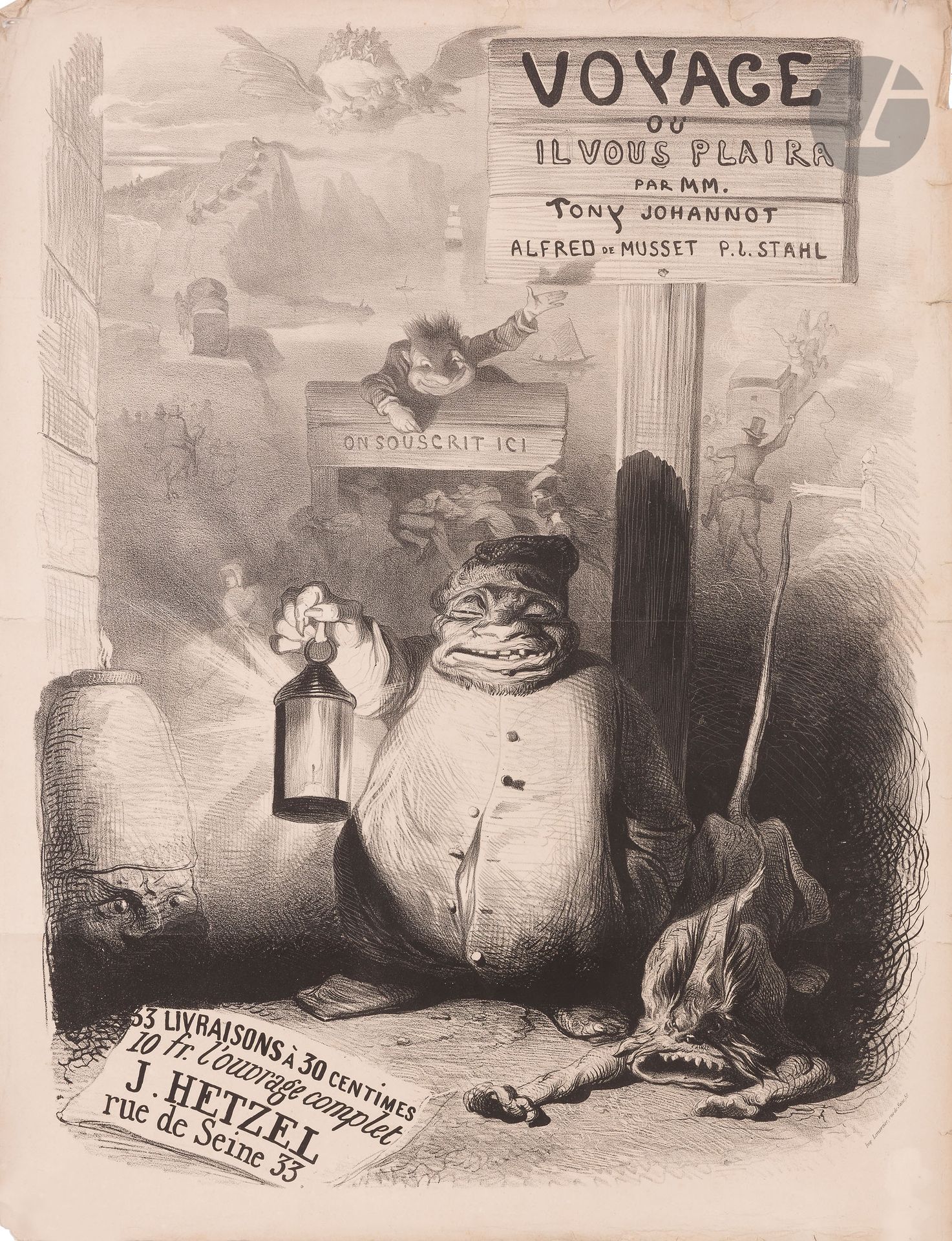 Null Tony JOHANNOT (1803-1852)
Voyage où il vous plaira, 1848
Lithographie sur p&hellip;
