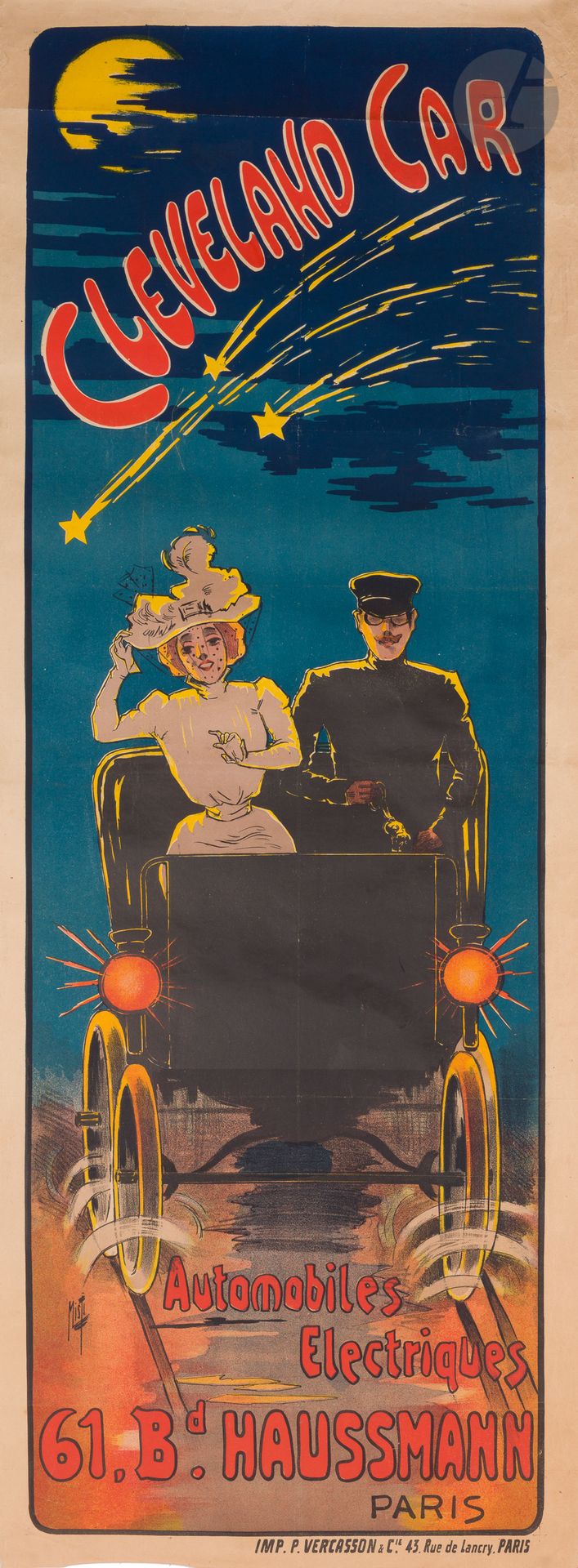 Null Ferdinand Mifliez，又称MISTI(1865-1923
)Cleveland Car铬版画
。用布包着。
Imp. P. Vercas&hellip;