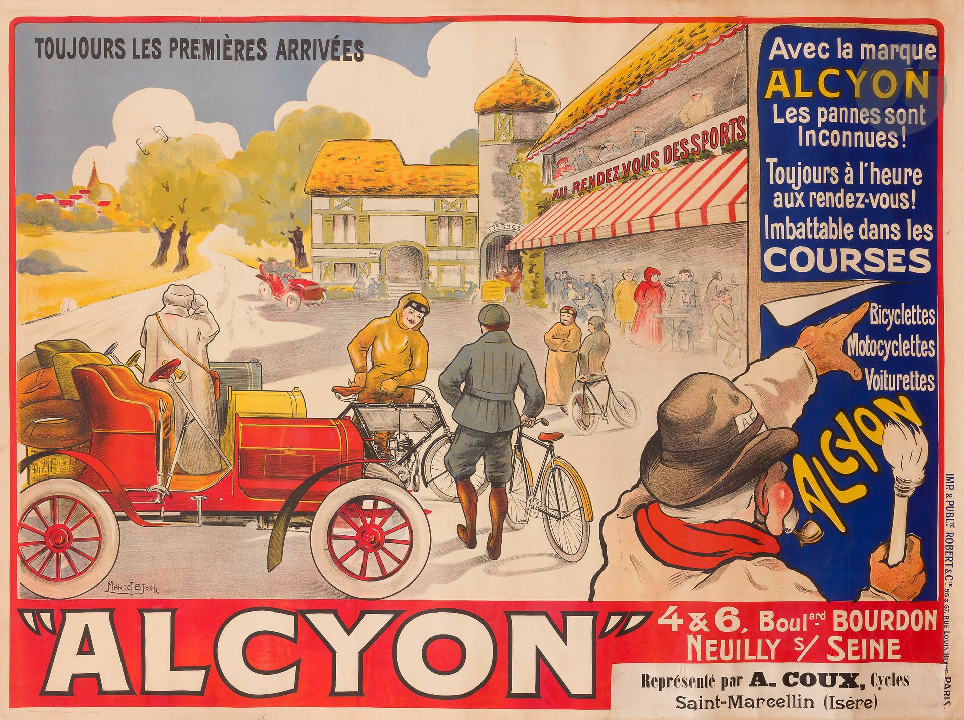 Null Marcel BLOCH (1882-1966)
« Alcyon » à Neuilly-sur-Seine
Chromolithographie.&hellip;