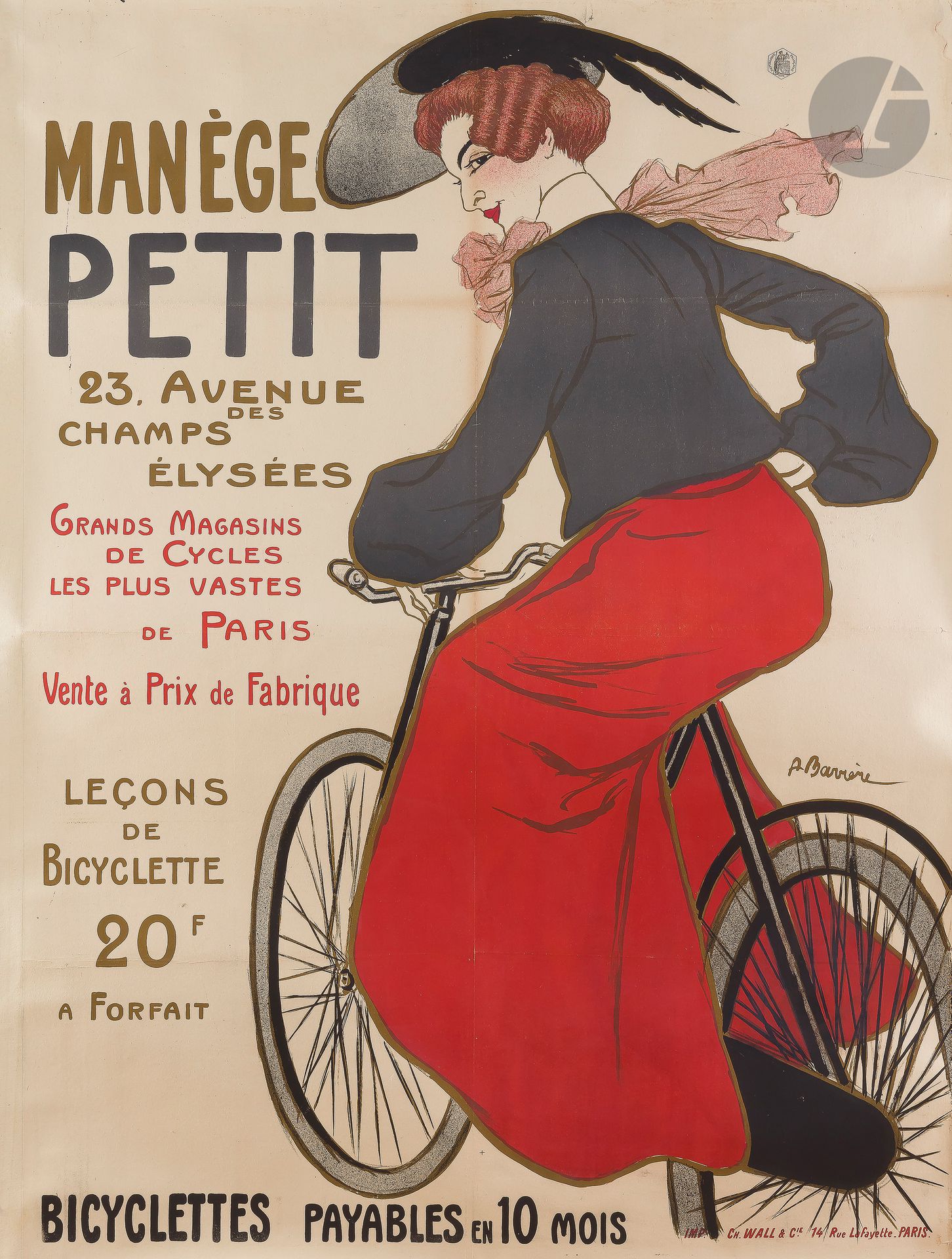 Null Adrien BARRÈRE (1877-1931)
Manège Petit à Paris, 1895
Chromolithographie. E&hellip;