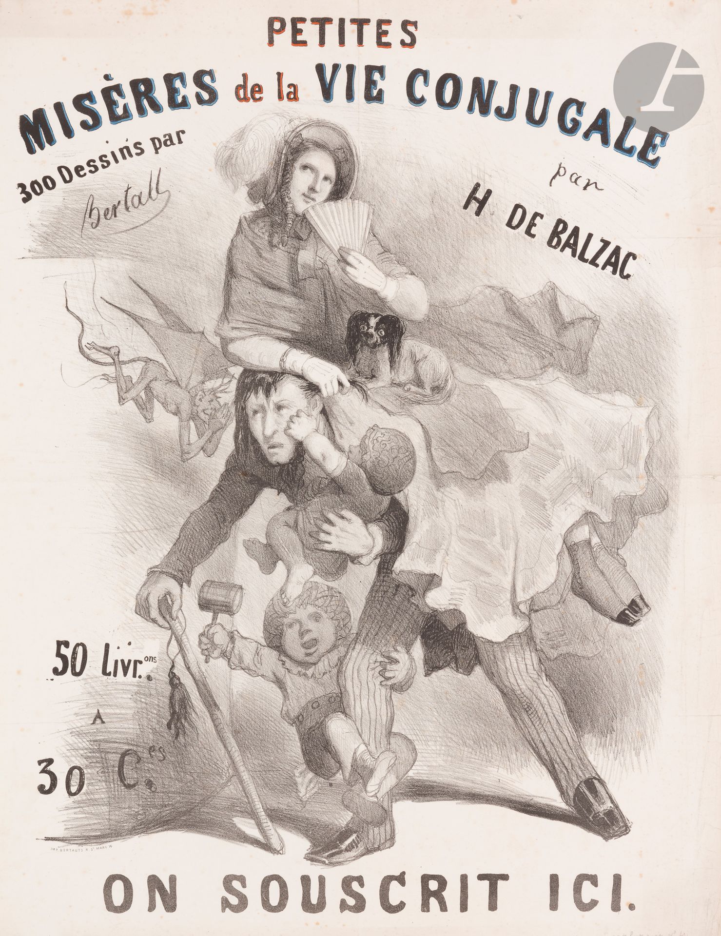 Null 阿尔伯特-阿尔努德，又称贝尔塔勒(1820-1882
)，《夫妻生活的小插曲》，1846年石版画


。



没有用帆布覆盖。
巴黎圣马克街14号，&hellip;
