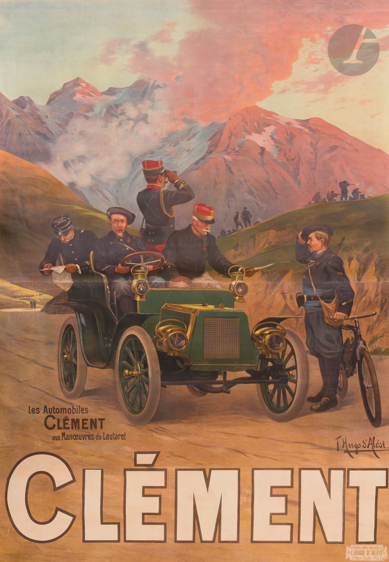 Null Friedrich Hugo d'ALÉSI (1849-1906
)Les Automobiles ClémentChromolithografie&hellip;
