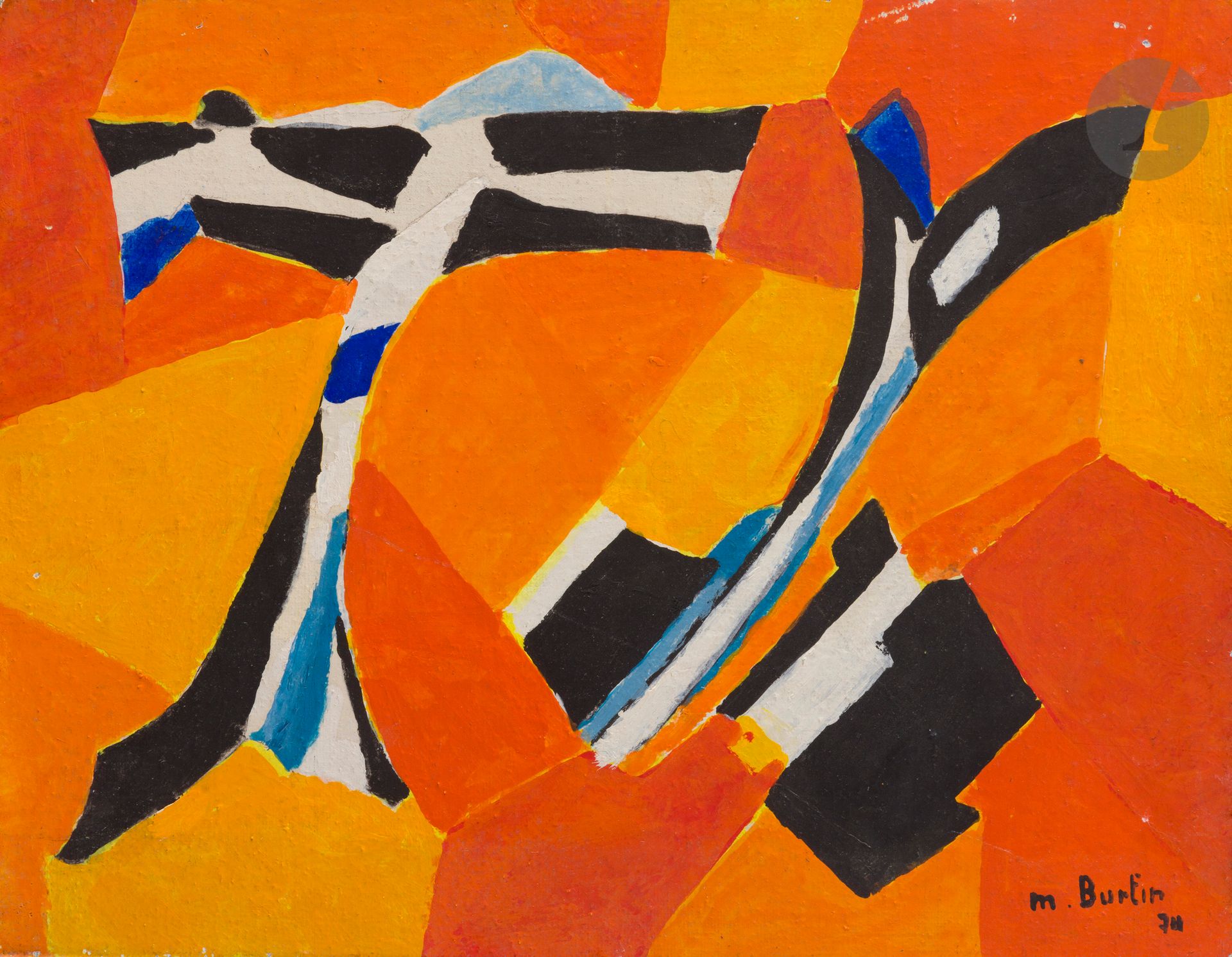 Null Marcel BURTIN (1902-1979
)黑色的形式，1974
布面
油画
。
右下方有签名和日期。
背面有签名、日期和标题。
27 x 3&hellip;