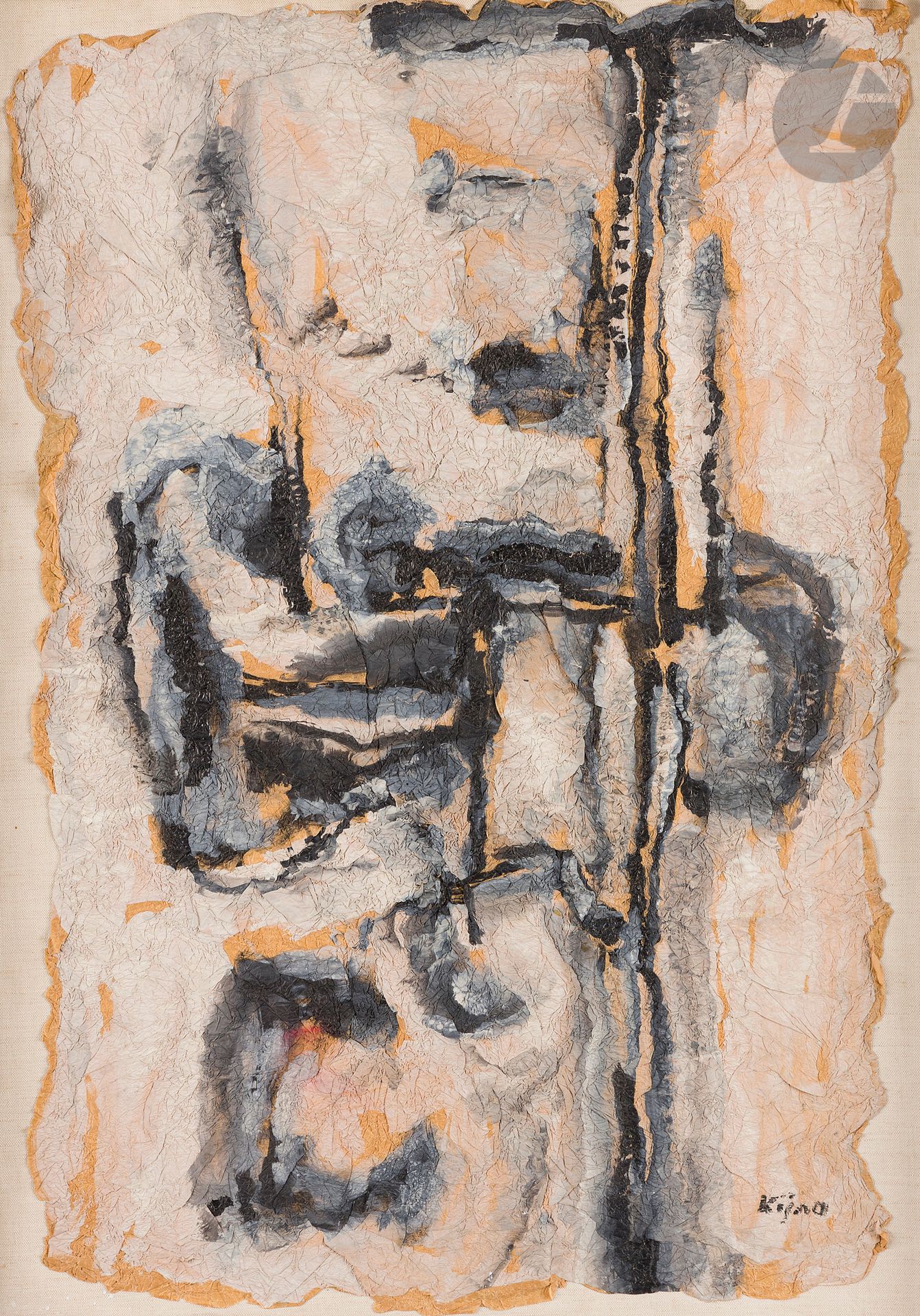 Null Ladislas KIJNO (1921-2012
)
构图混合
媒体
在皱巴巴的纸上安装在帆布上。
右下角有签名。
68 x 48 cm这幅

作品&hellip;