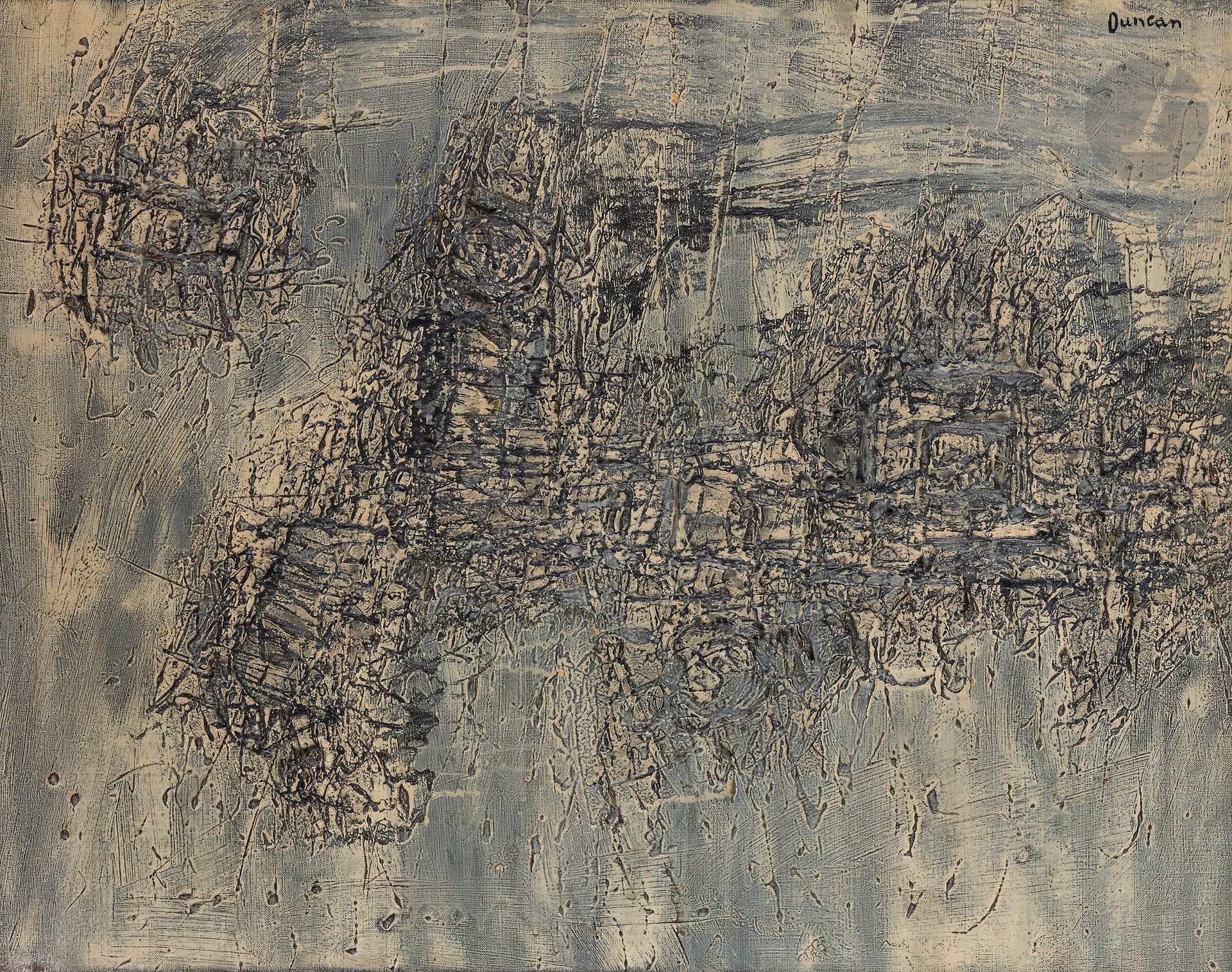 Null 约瑟夫-邓肯[英国]（生于1920年
）《划界》，
1967年布面混合

媒体。


右上角有签名
（有小裂缝）。
65 x 81 cm