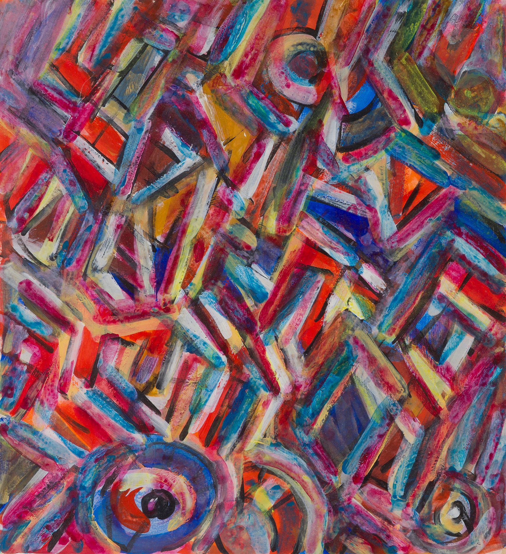 Null Jacques GERMAIN (1915-2001
)作品
纸上
油彩
。
无符号
（折叠）。
36 x 32,5 cm