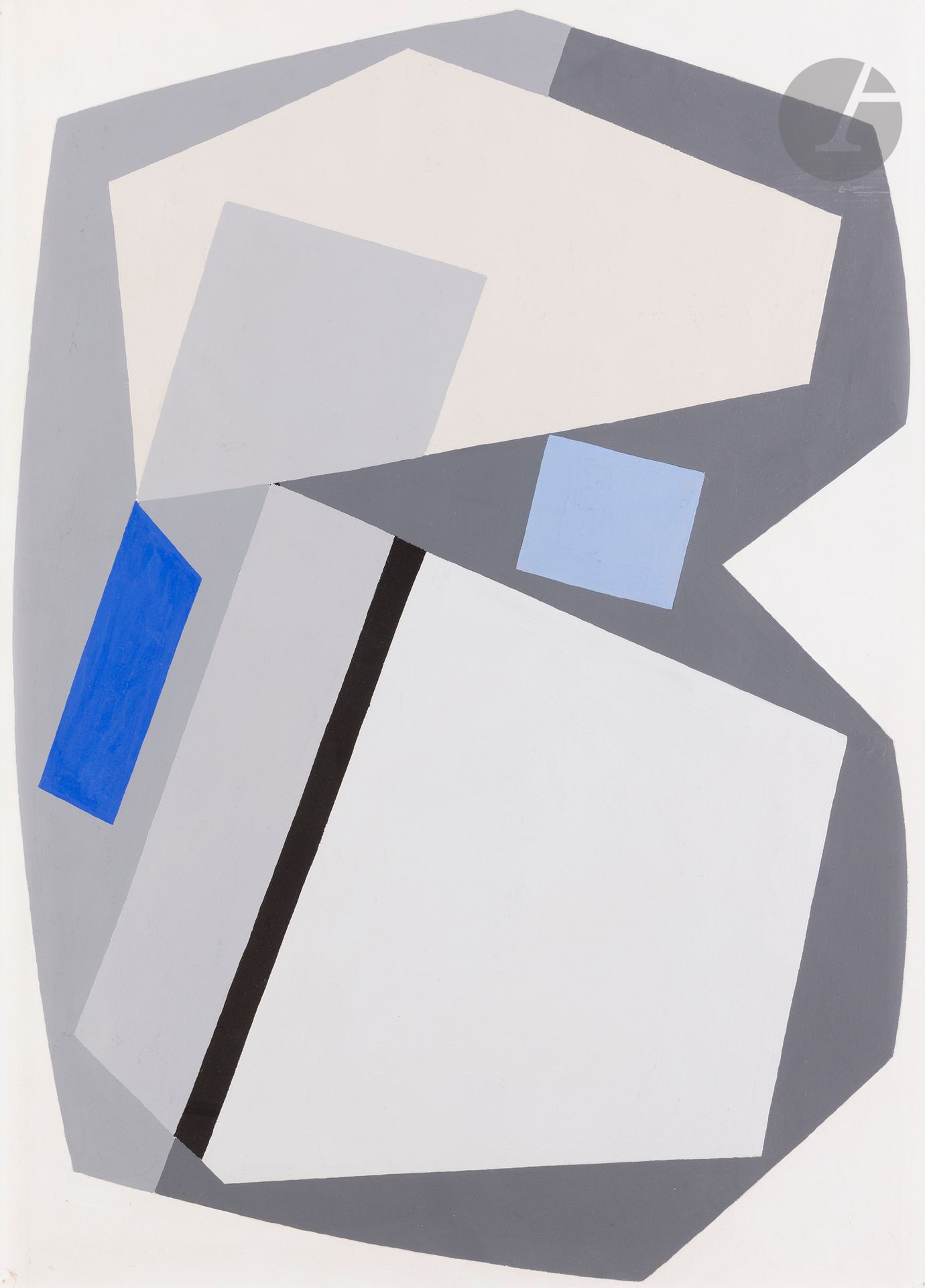 Null Roger-François THÉPOT (1925-2003)
Composition, vers 1955
Gouache.
Signée au&hellip;