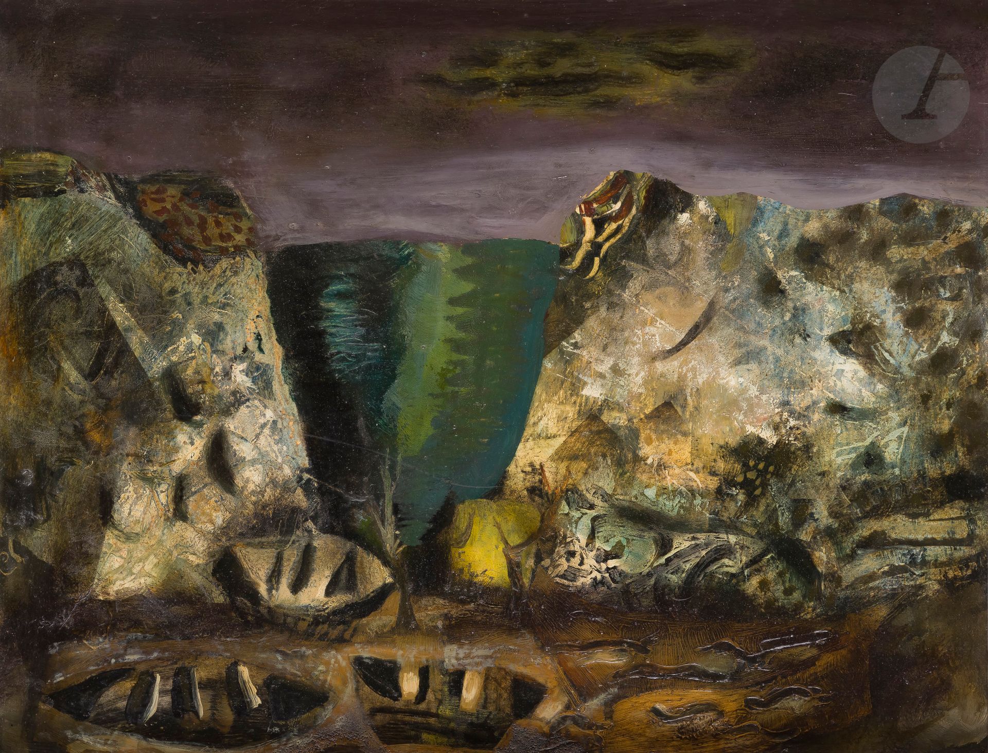 Null James COIGNARD (1925- 2008
)Plage aux barques, 1959年油彩
在isorel。
无签名。
50 x 6&hellip;