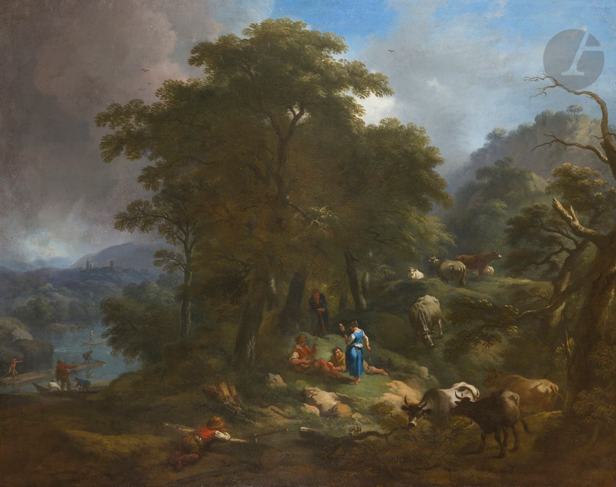 Null Attribuito a Christian Wilhelm Ernst DIETRICH (1712 - 1774)
Paesaggio con p&hellip;