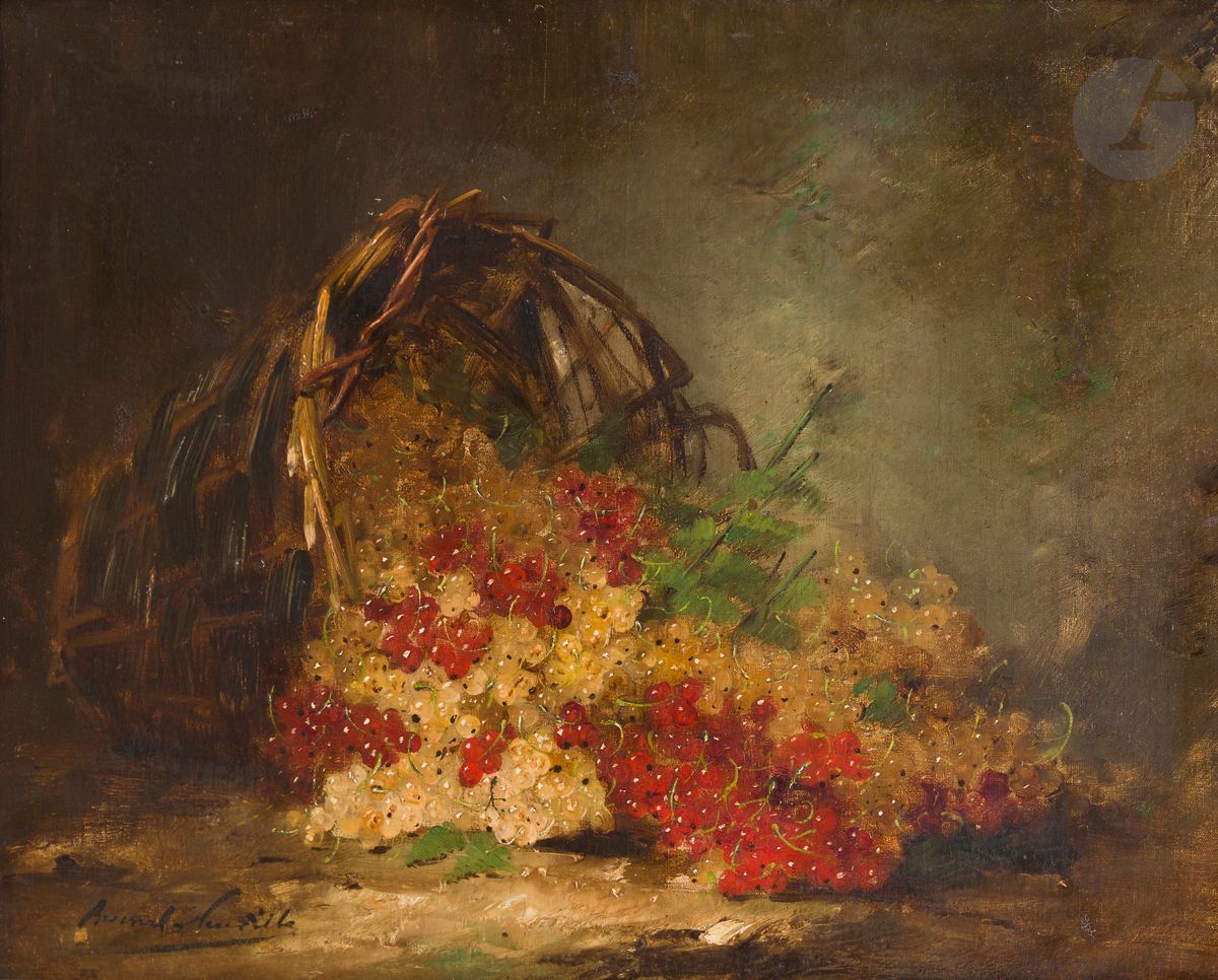 Null Arthur Alfred BRUNEL DE NEUVILLE 
(Paris 1852 - 1941)
Basket of currants
Or&hellip;