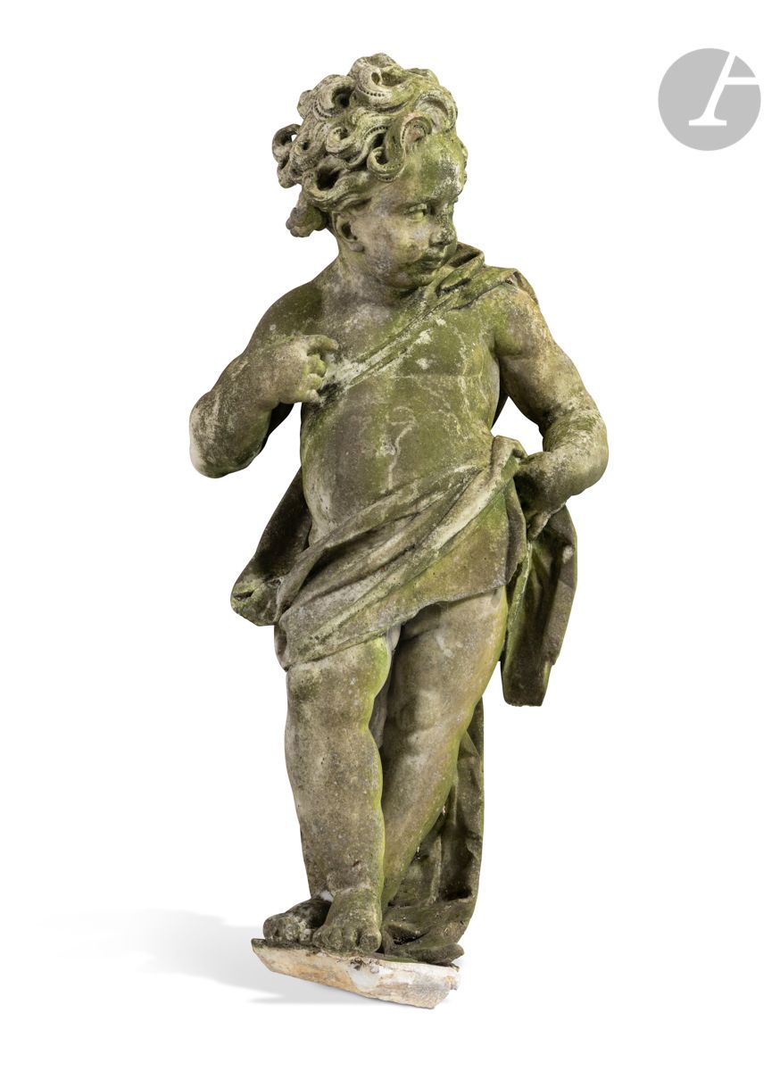 Null France, 18th century 
Putto 
Marble 
H : 115 cm 
Accidents, lacks and prese&hellip;