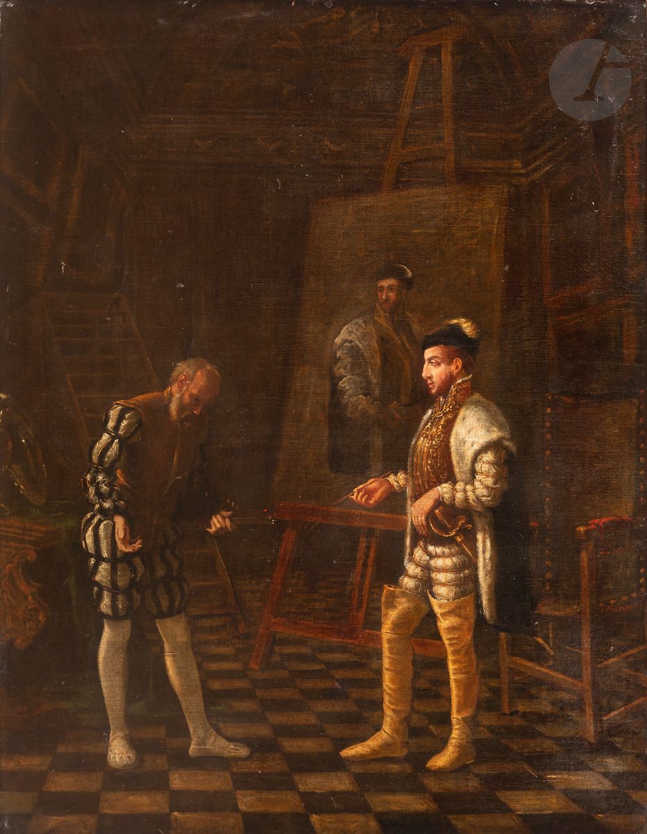 Null Jean-Henri MARLET (1771-1847)
Charles V picking up Titian's brush
Canvas
93&hellip;