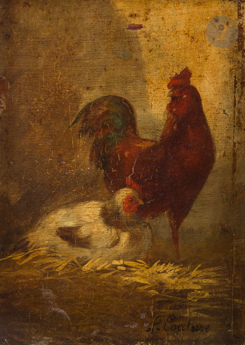 Null L. COUTURE (19世纪)
鸡和公鸡
一对面板
右下角签名
每个15 x 11厘米