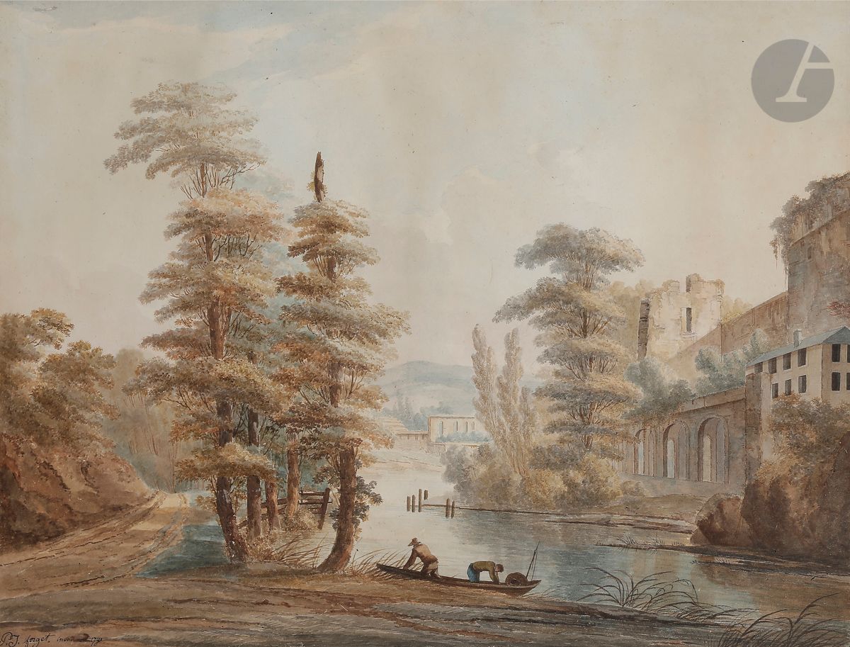 Null FORGET（活跃于18世纪末）
风景画
两幅水彩画
已签名
37 x 48 cm