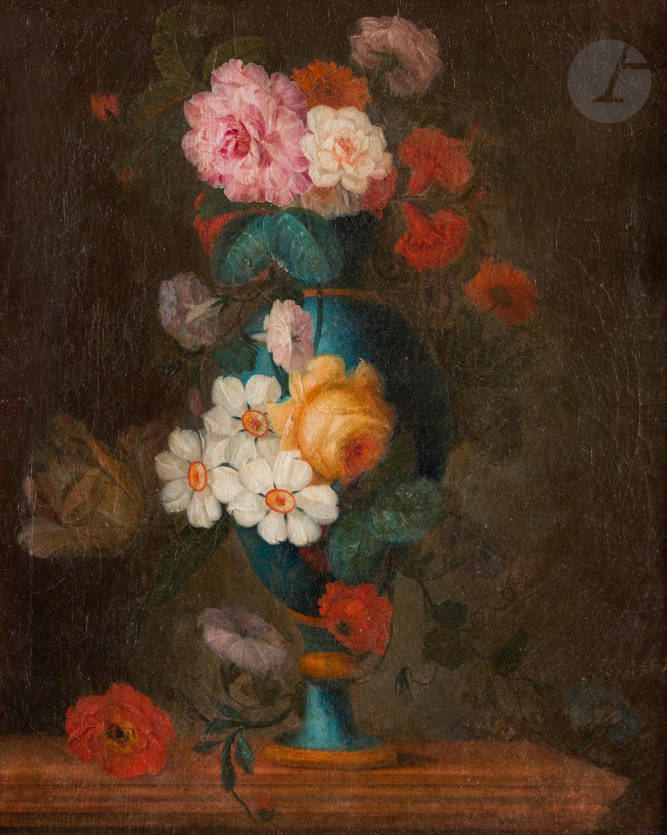 Null Philippe PARPETTE (? 1738 - ? 1806)
Blumenvase auf einem Gebälk
Original Le&hellip;