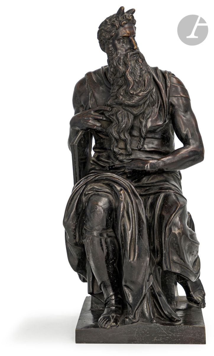 Null 法国学校约1840年在米开朗基罗-布纳罗蒂之后，被称为米开朗基罗（1475-1564）
摩西
棕色铜锈的青铜
高：42厘米

相关作品：
米开朗基罗，&hellip;