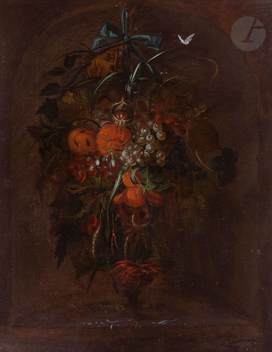 Null XVIII secolo SCUOLA OLANDESE, seguace di Cornelis de Heem
Ghirlanda di frut&hellip;