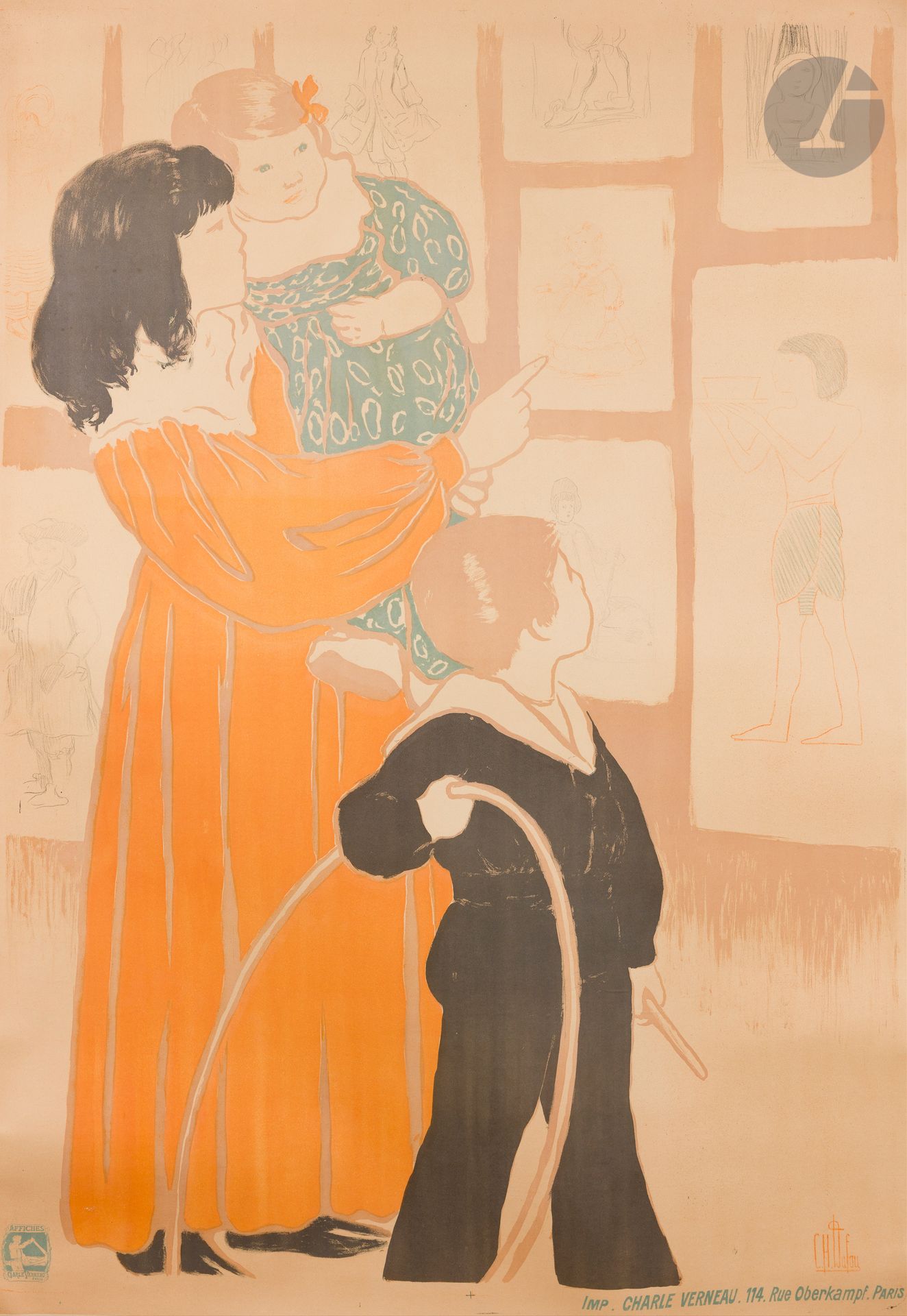 Null 克莱门蒂娜-海伦-杜福(1869-1937
)《历代的孩子》，1901年。(信前)。
铬光刻技术。用布包着。
查尔斯-弗诺出版社，巴黎奥伯坎普夫街11&hellip;