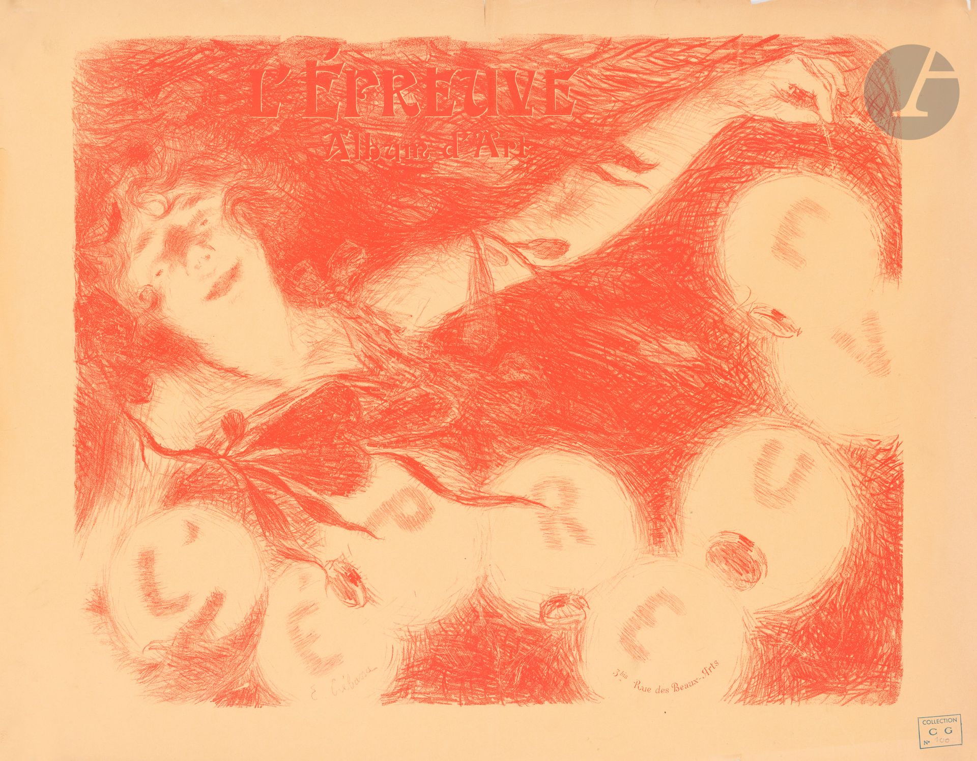 Null 爱德华-克雷巴斯(1870-1912
)《证明》，1896石版画
，红色单色证明。没有得到支持。
 
左下方有签名
。

状况良好。边缘有泪痕。
65&hellip;