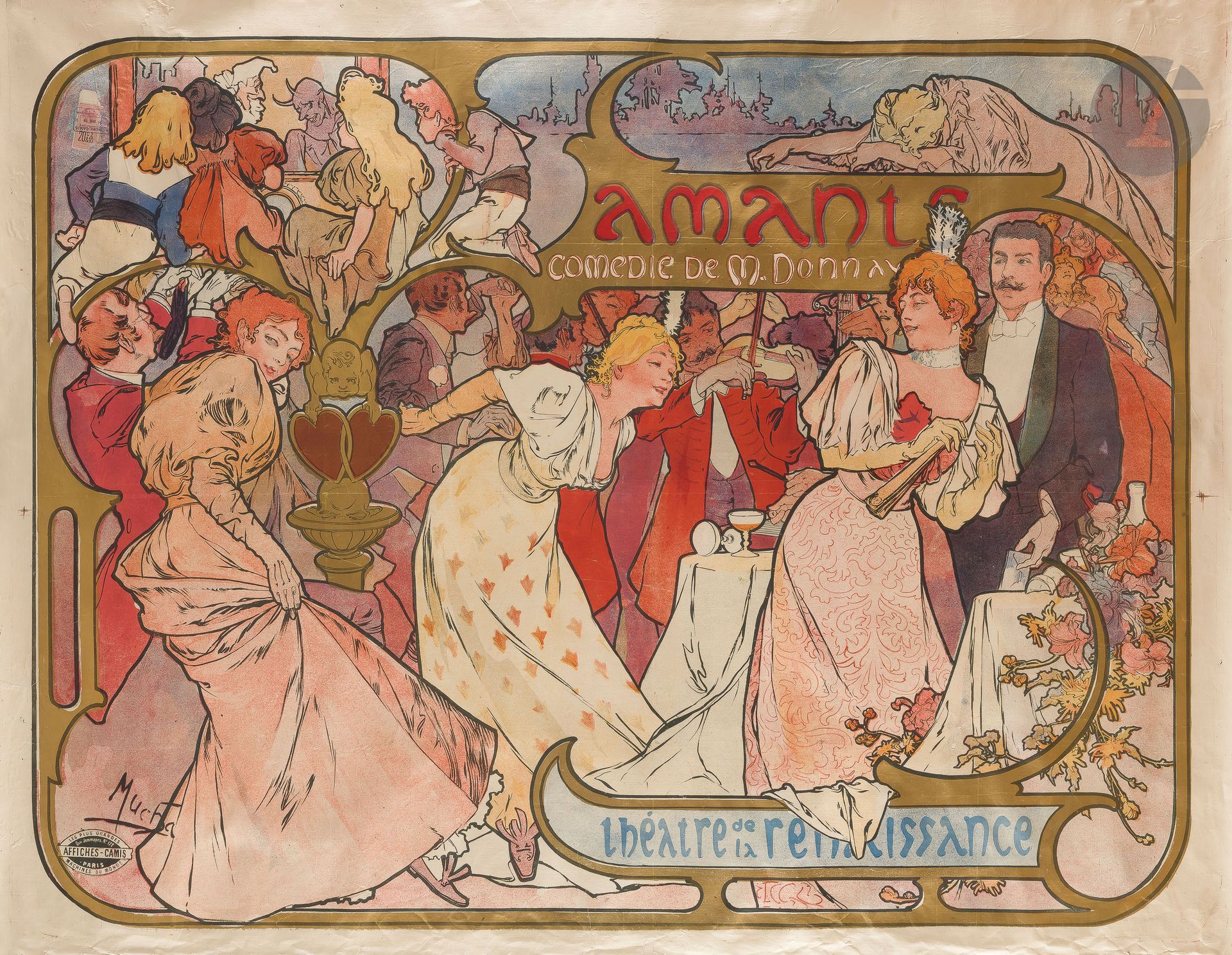 Null Alphonse MUCHA (1860-1939
)Les Amants au Théâtre de la RenaissanceChromolit&hellip;
