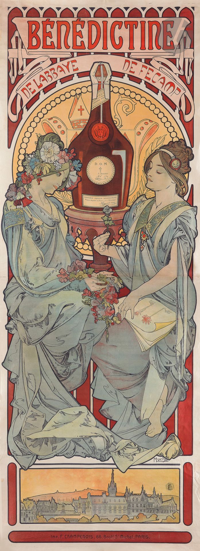 Null Alphonse MUCHA (1860-1939
)本笃会，1898年铬版画
，

共2张

。

用布包着。
F. Champenois, 66 &hellip;