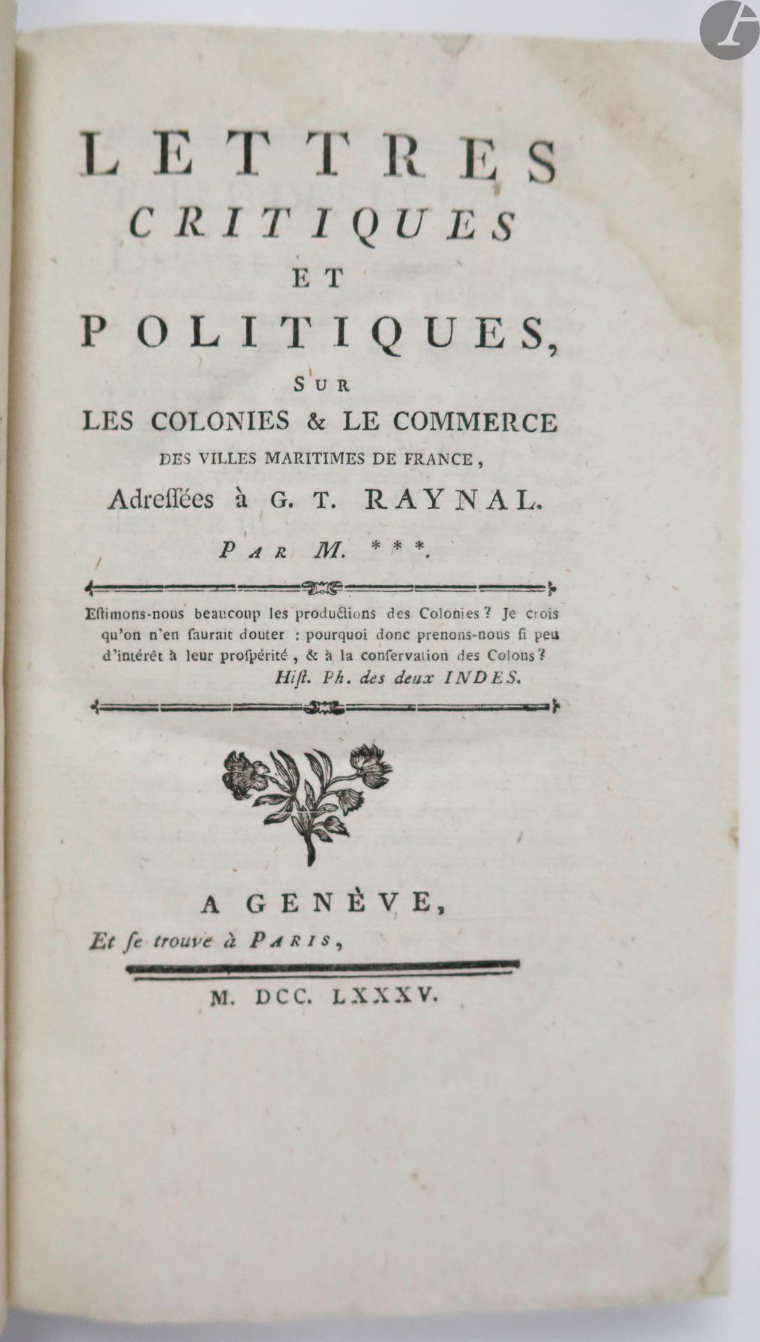 [DUBUISSON (Paul Ulric) - DUBUC (Jean-Baptiste)]. Lettres critiques et politique&hellip;